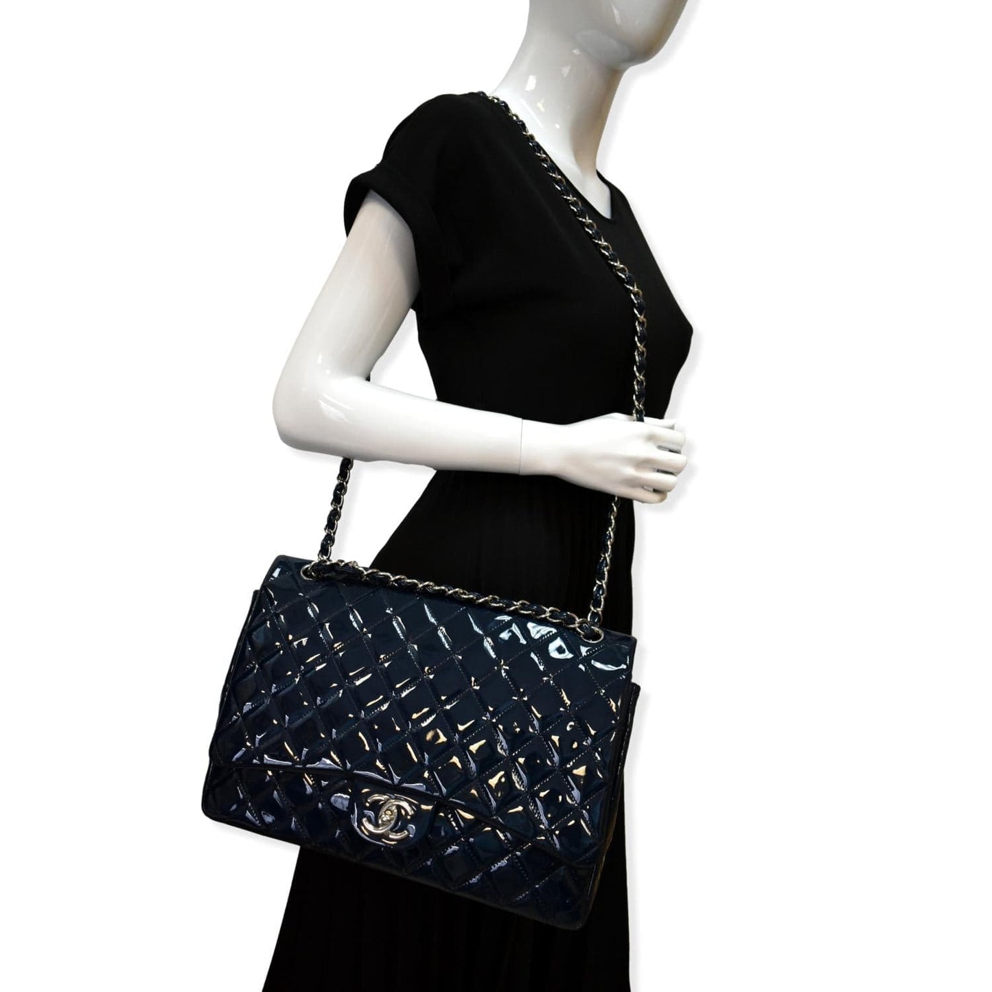 Chanel Classic Maxi Double Flap Quilted Leather Travel Bag
