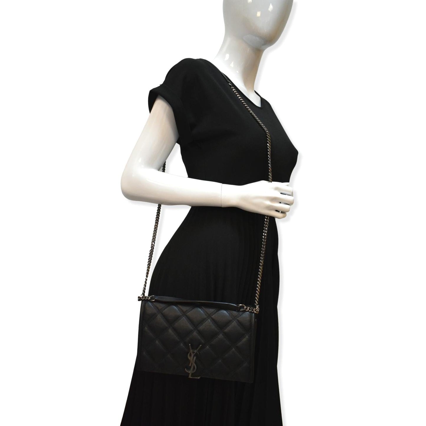 YSL Saint Laurent Saint Becky Crossbody Chain Bag Leather Quilted Crossbody Bag