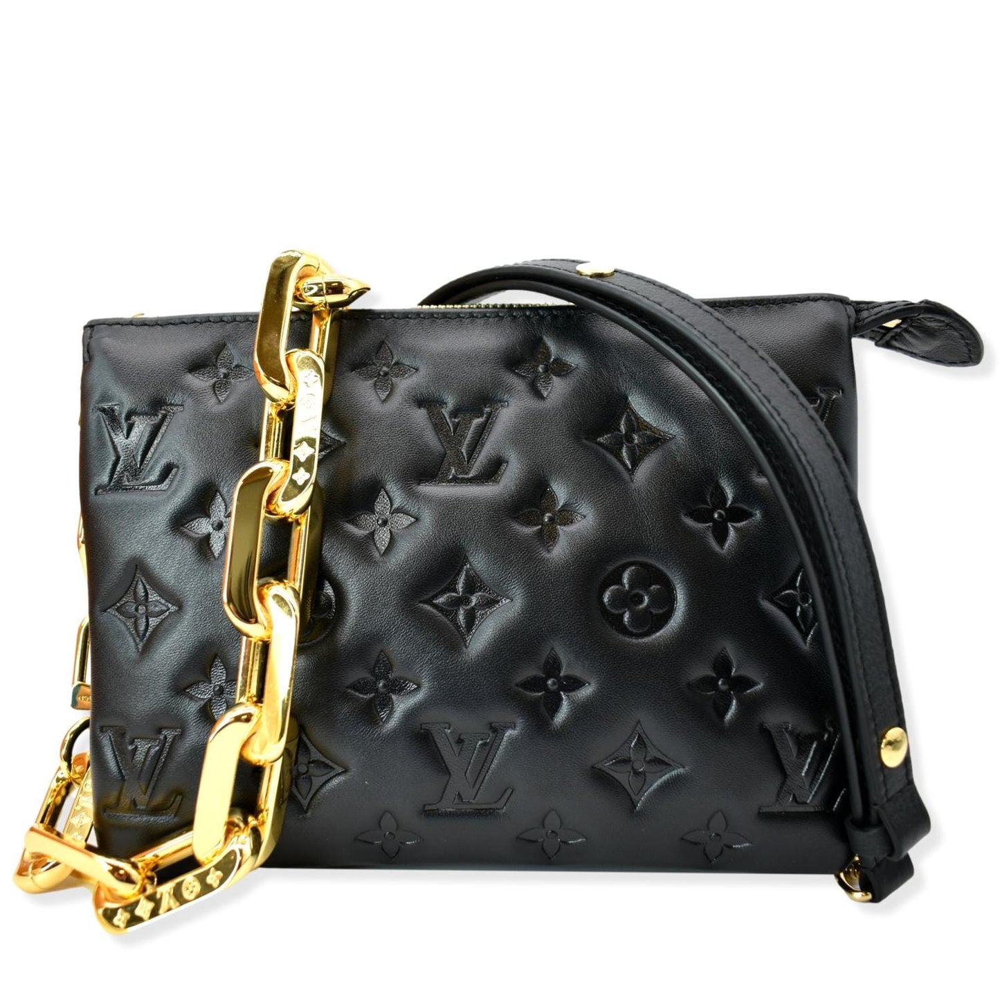 Louis Coussin Bb Embossed Shoulder Bag Leather Monogram