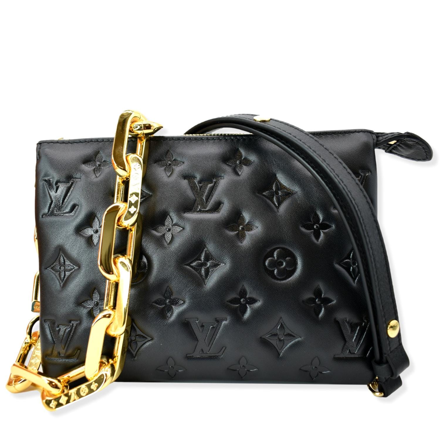 Louis Coussin Bb Embossed Shoulder Bag Leather Monogram