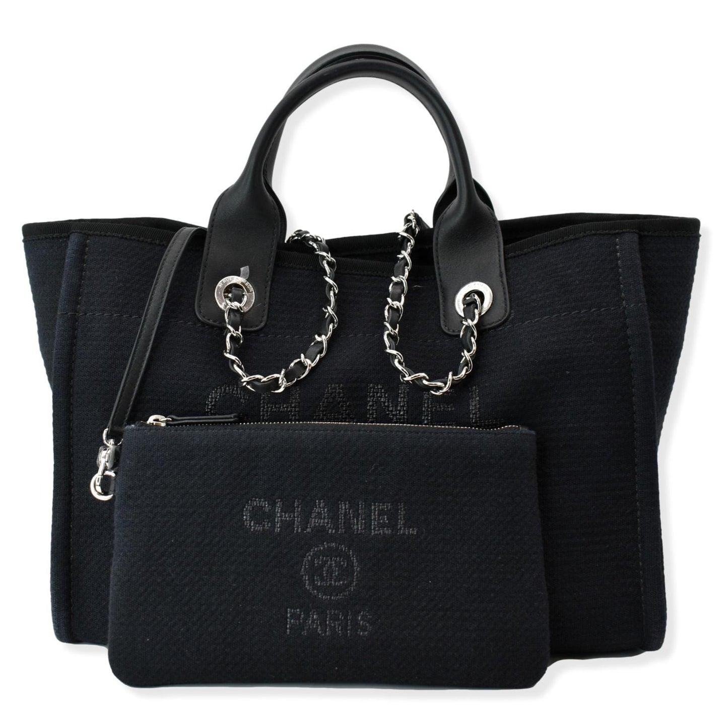Chanel Deauville Shopping Black Travel Bag