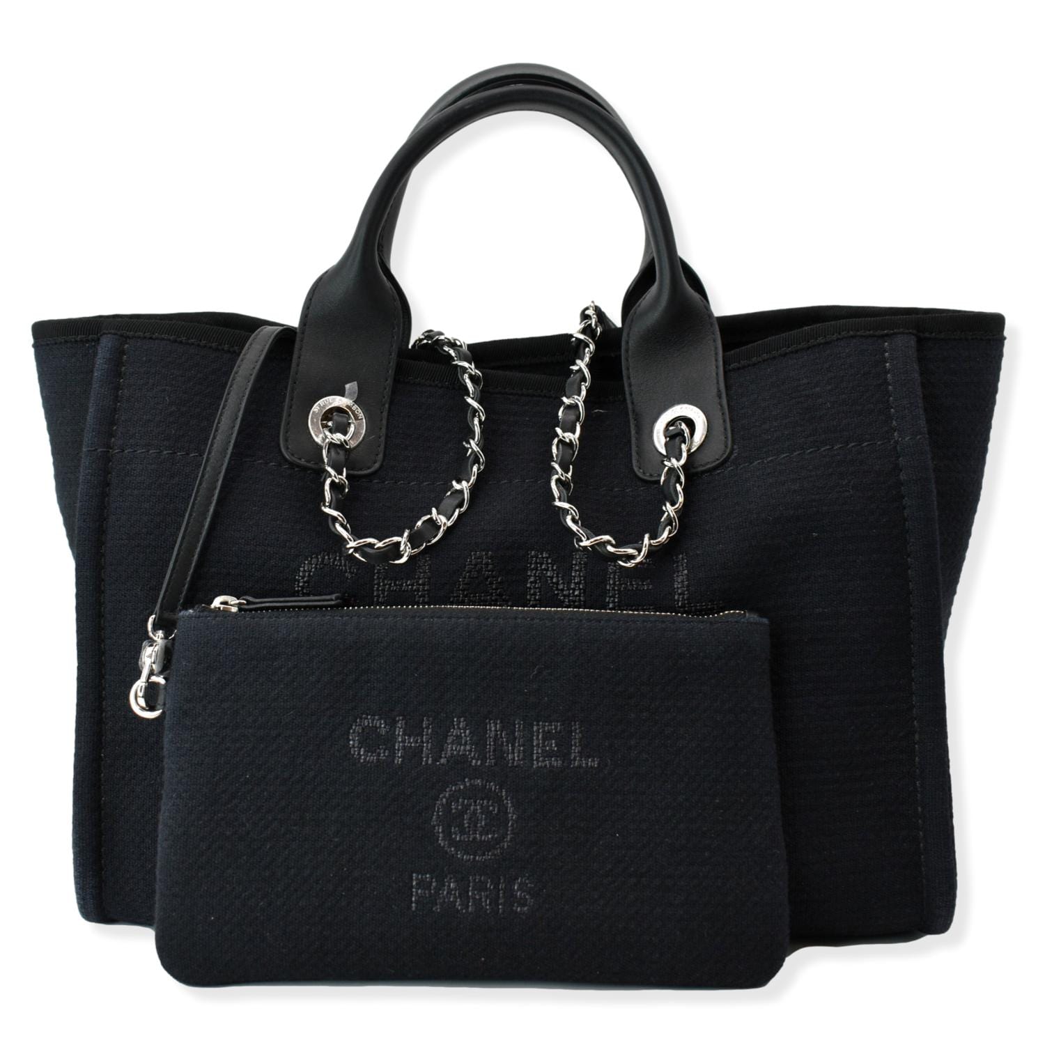 Chanel Deauville Shopping Black Travel Bag