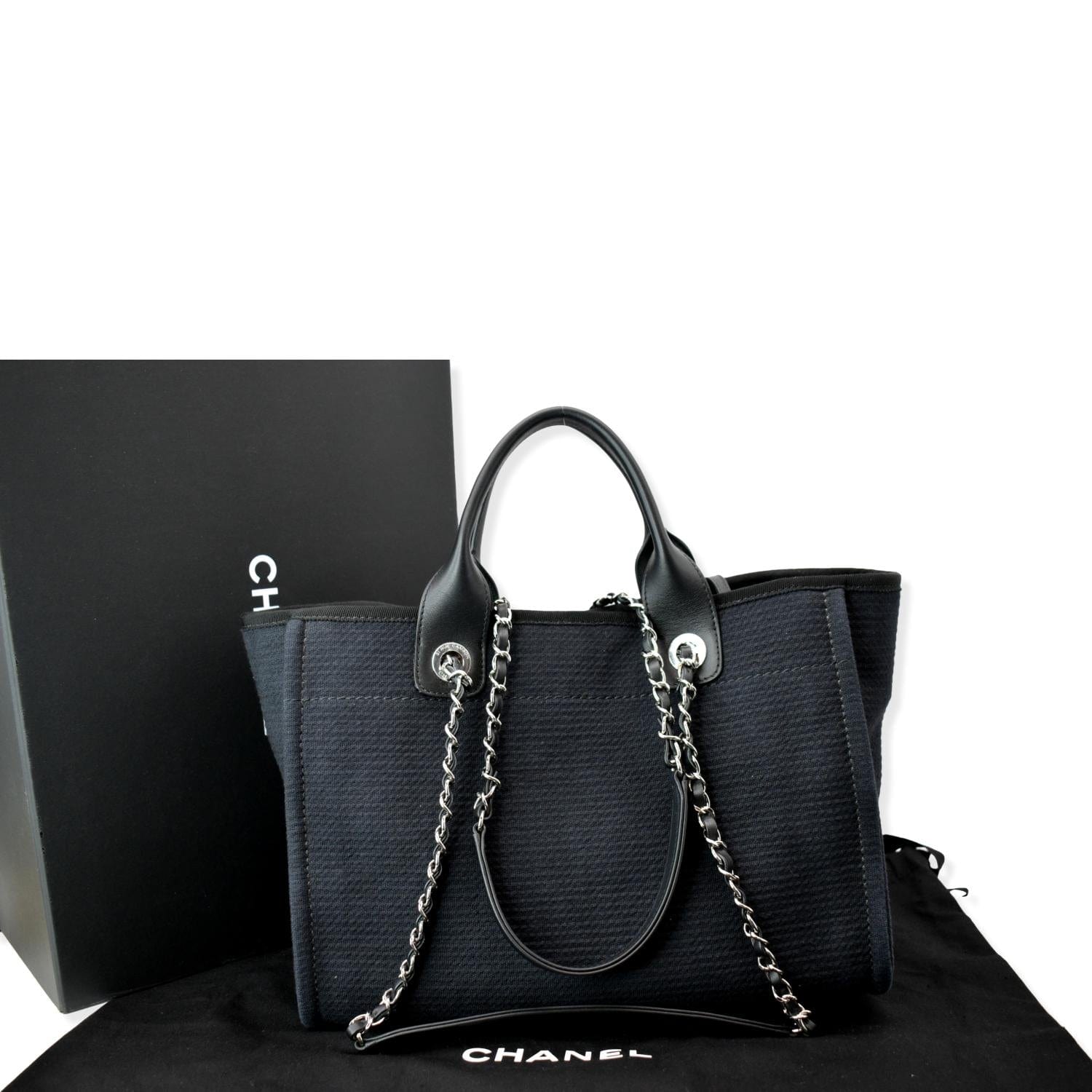 Chanel Deauville Shopping Black Travel Bag