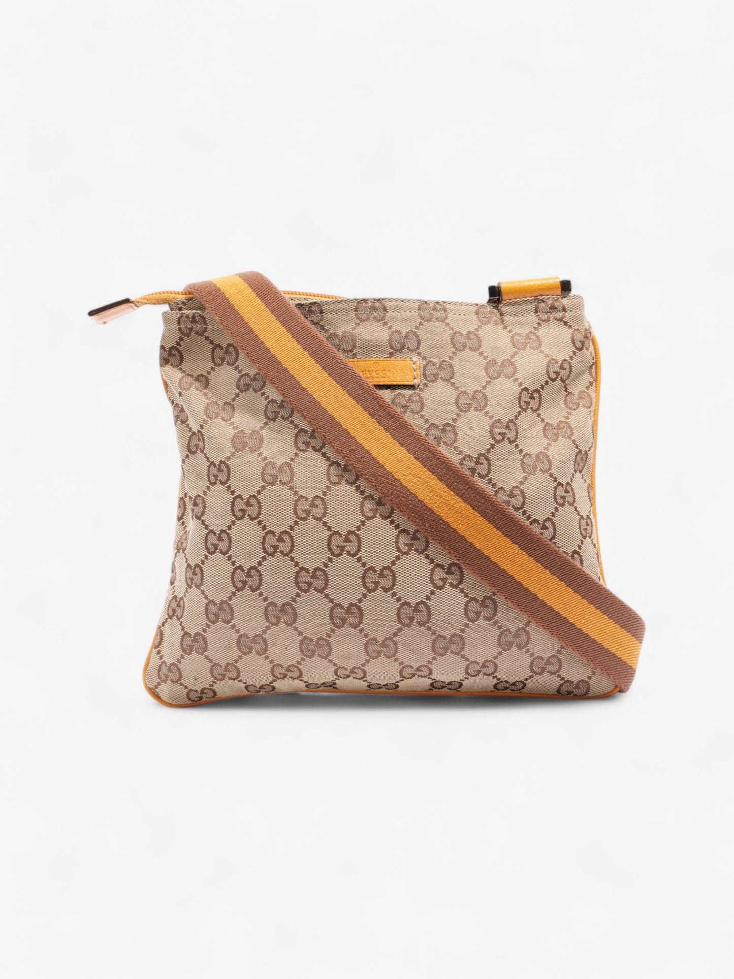 Gucci Sherry Supreme Yellow Crossbody Bag Canvas