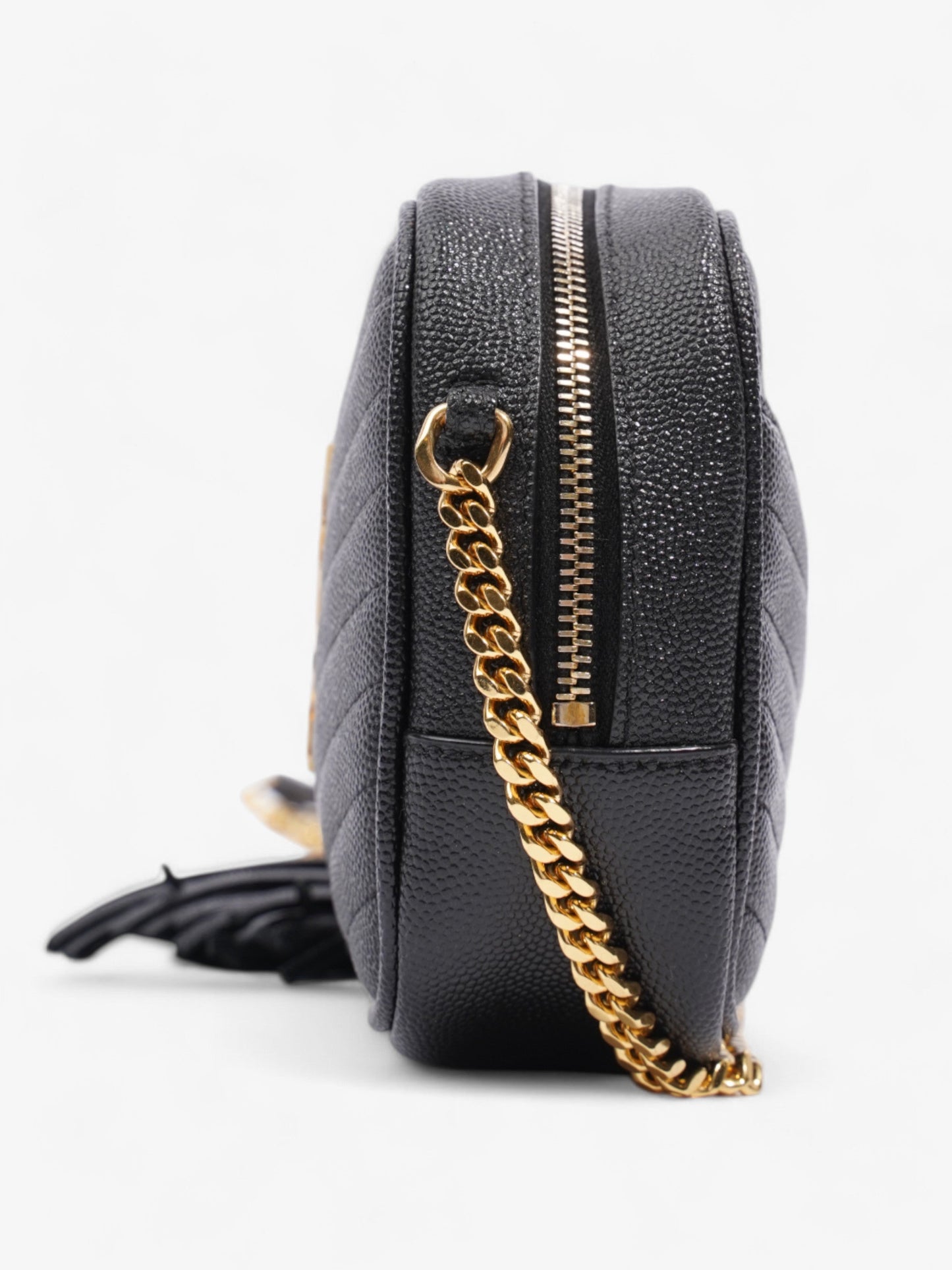 YSL Saint Laurent Lou Camera Bag Grained Leather Black Mini Crossbody Bag