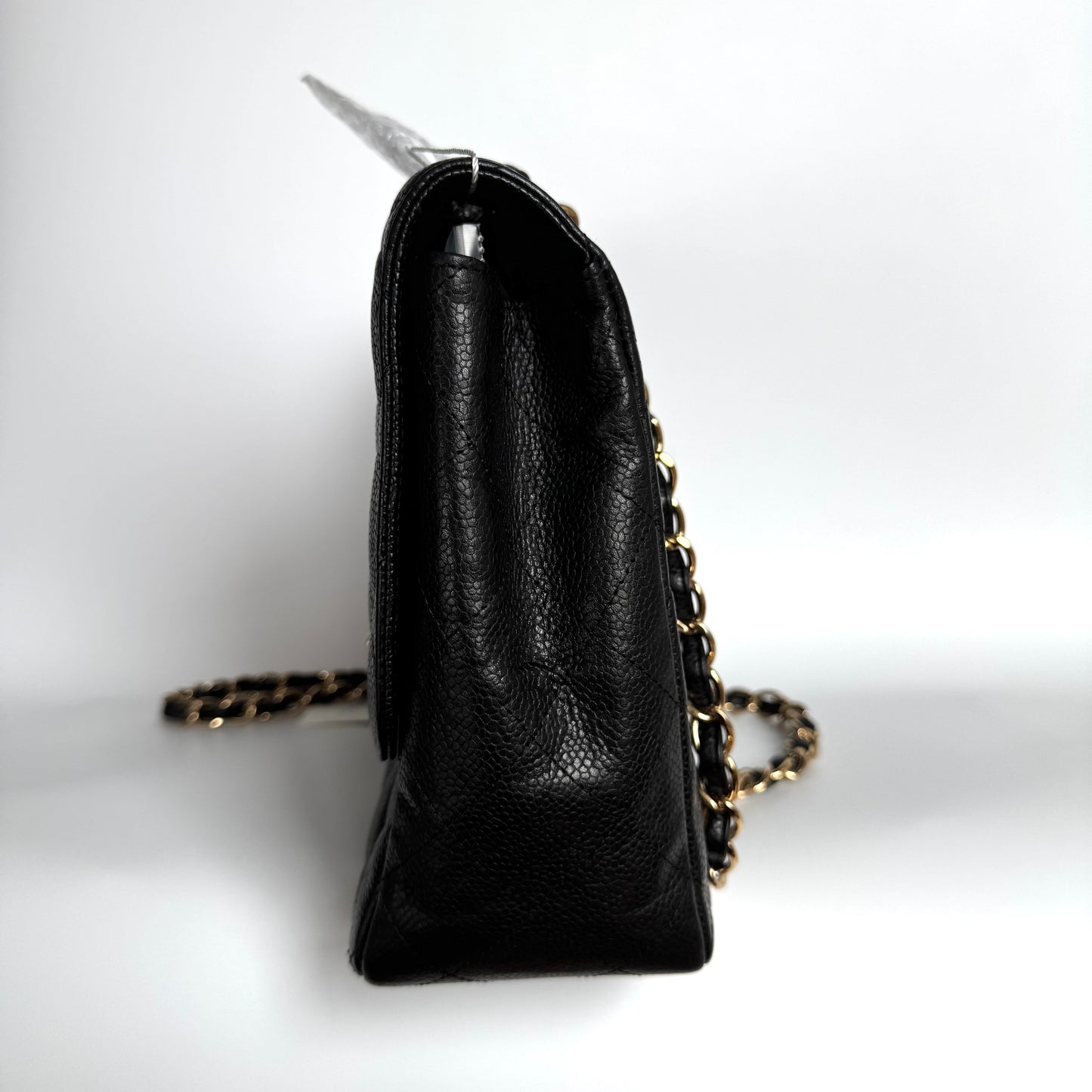 Chanel Classic Flap Jumbo Caviar Single Flap Black Gold Leather Handbag 3