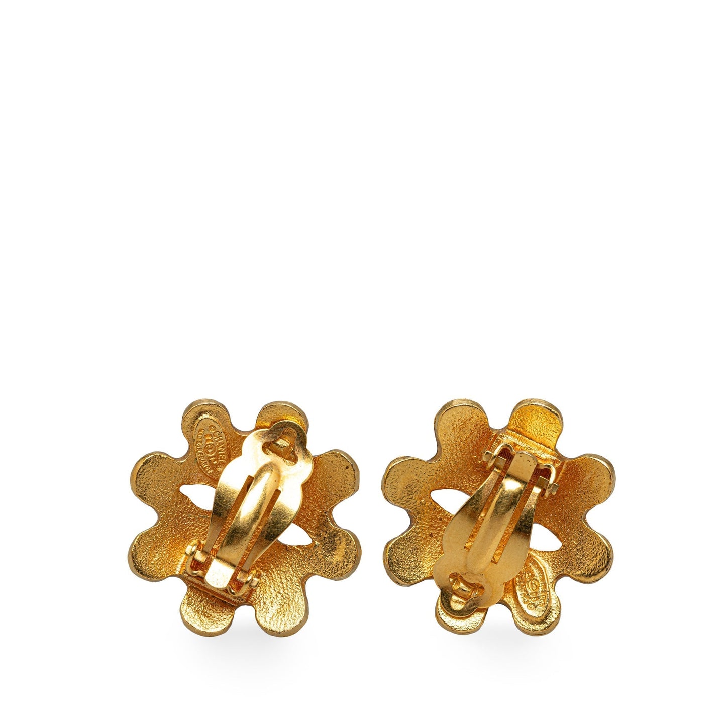 CHANEL CC Flower Clip on Earrings Costume Earrings