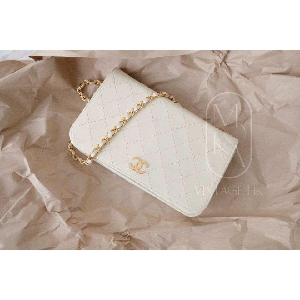 Chanel   quilted single flap bag