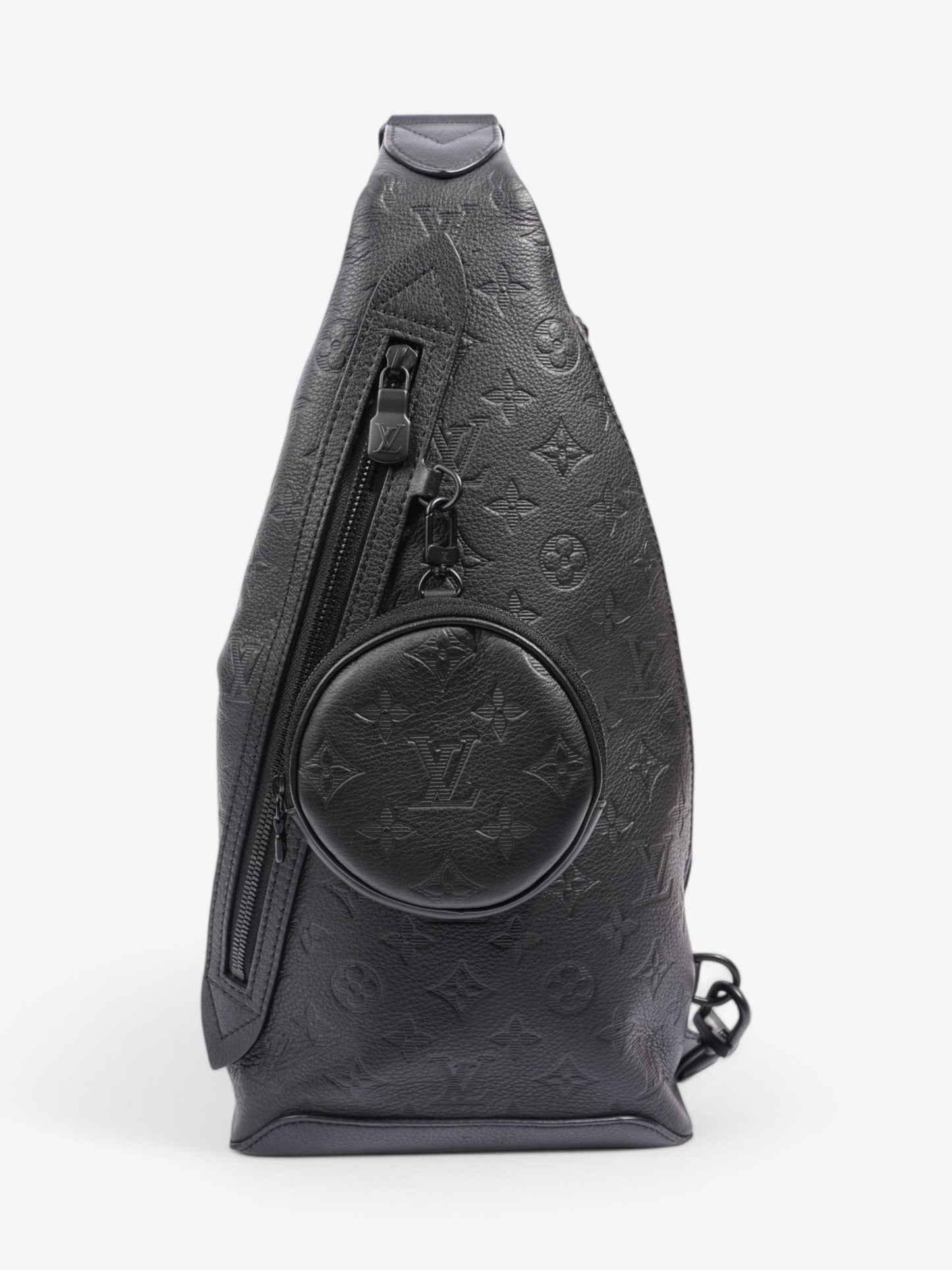 Louis Vuitton Duo sling Embossed Leather Black Crossbody Bag