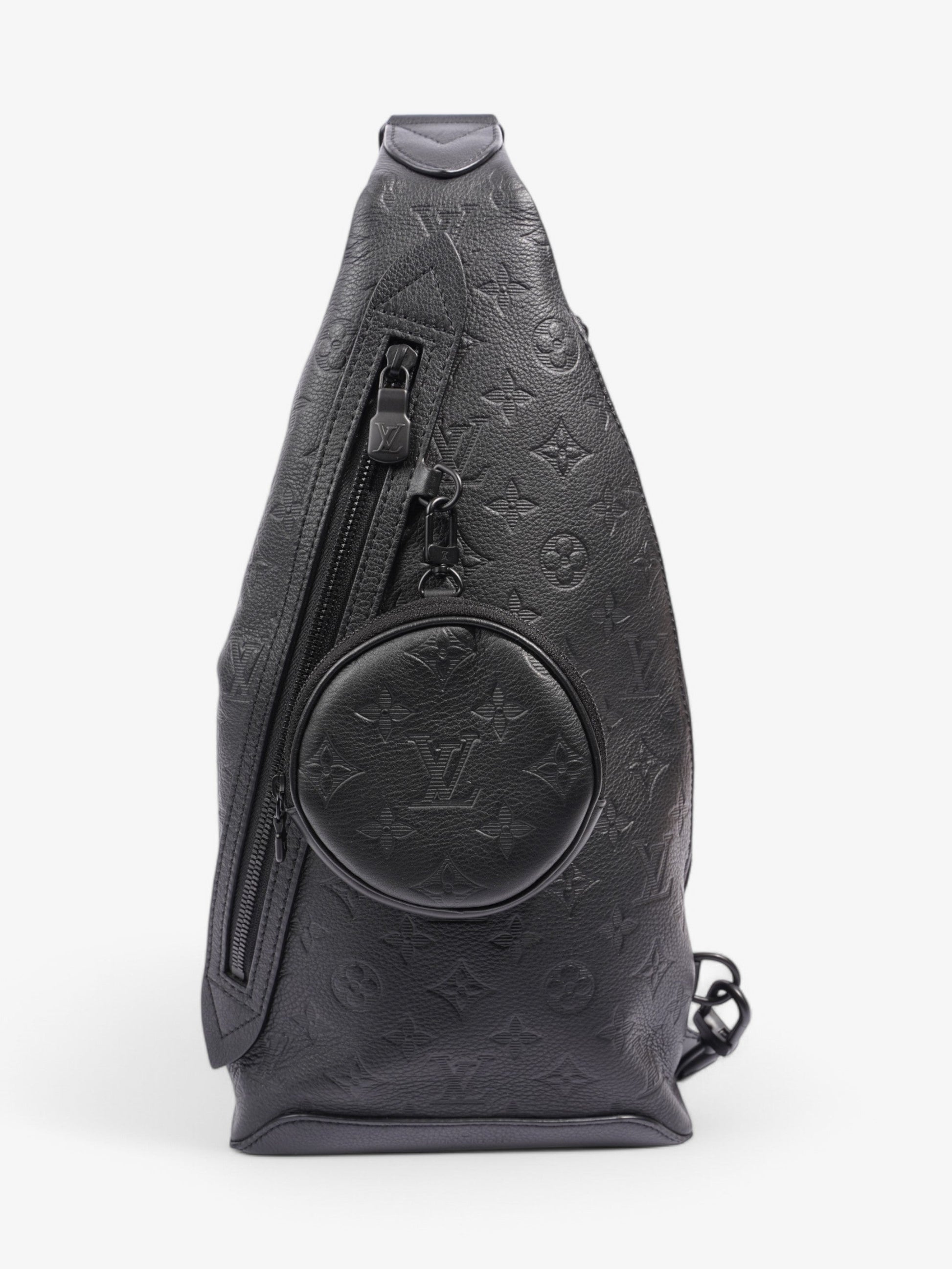Louis Vuitton Duo sling Embossed Leather Black Crossbody Bag