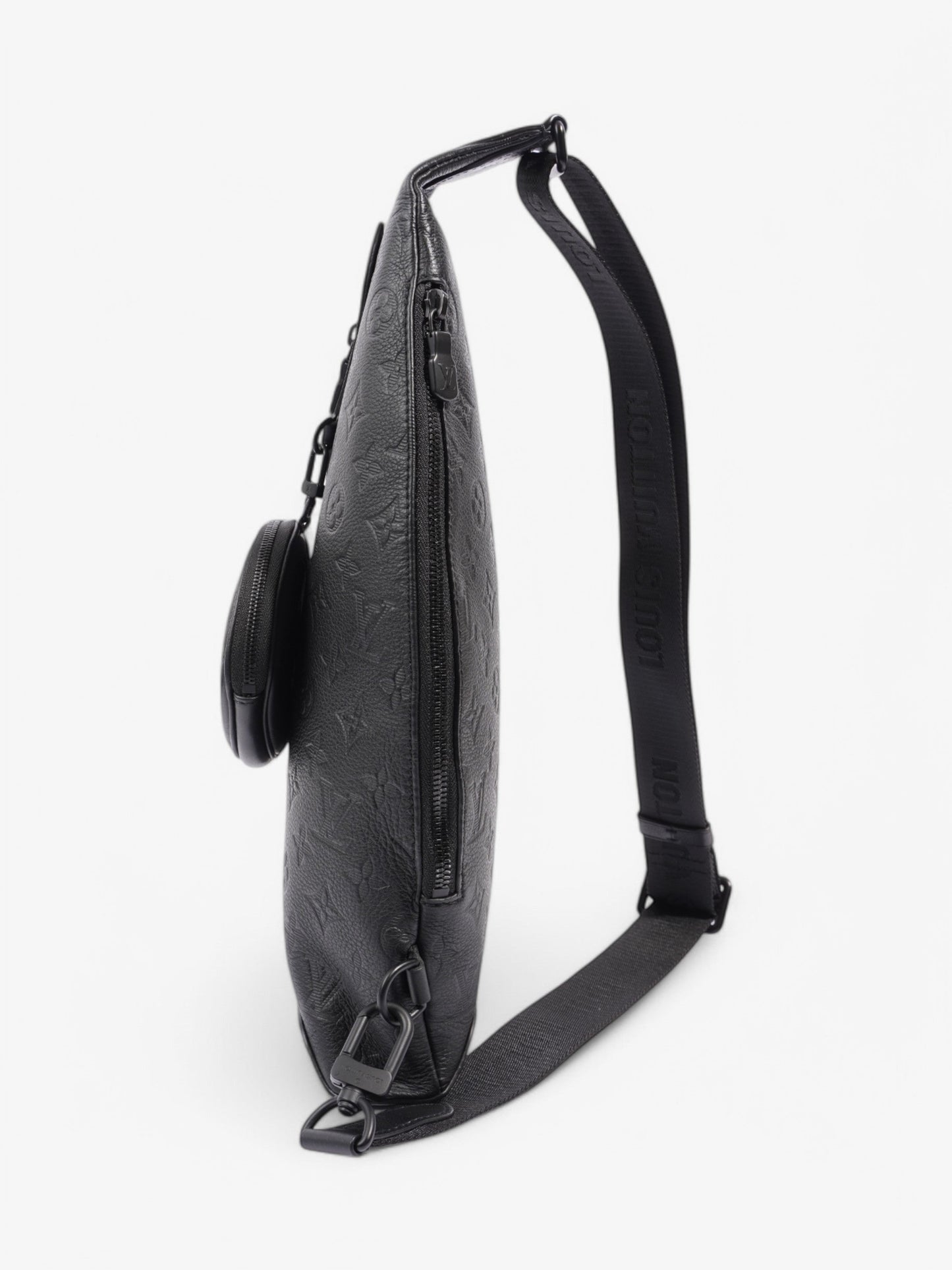 Louis Vuitton Duo sling Embossed Leather Black Crossbody Bag