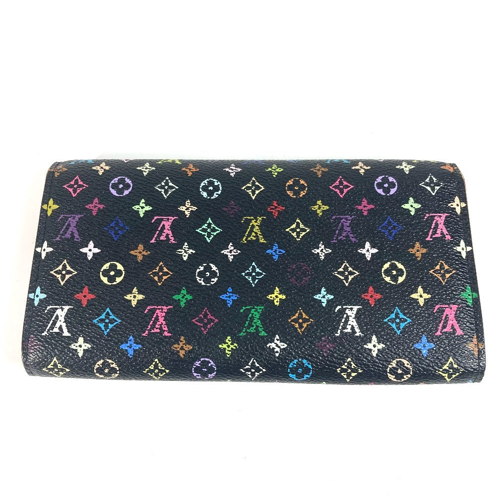 Louis Vuitton Long Purse M93533 Portefeuille Sarah Monogram Canvas Black Multicolor Wallet Case