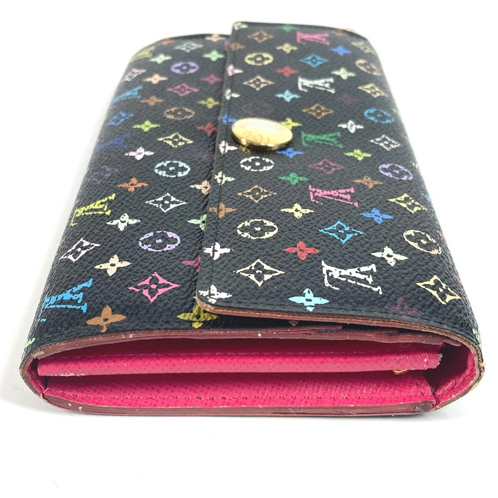 Louis Vuitton Long Purse M93533 Portefeuille Sarah Monogram Canvas Black Multicolor Wallet Case