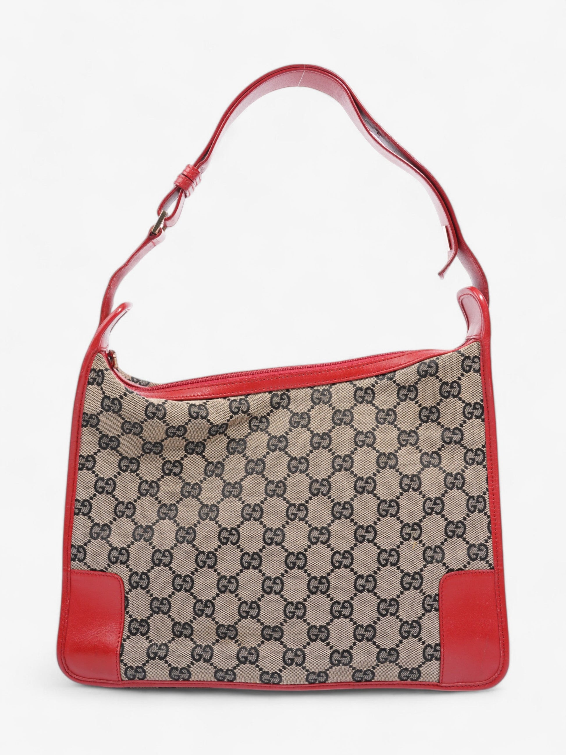 Gucci Shoulder Bag Supreme Canvas Beige Red Canvas