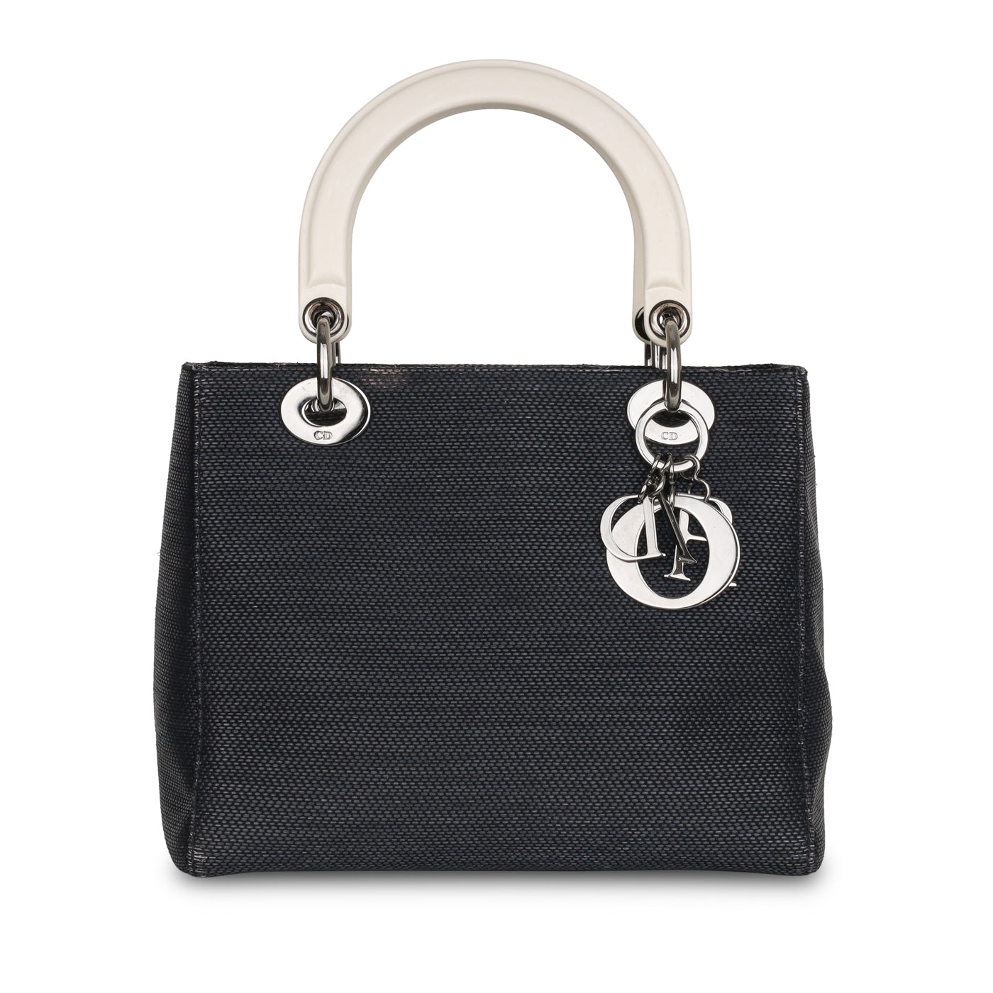 Dior Christian Lady Crossbody Bag Medium Canvas Dark Grey