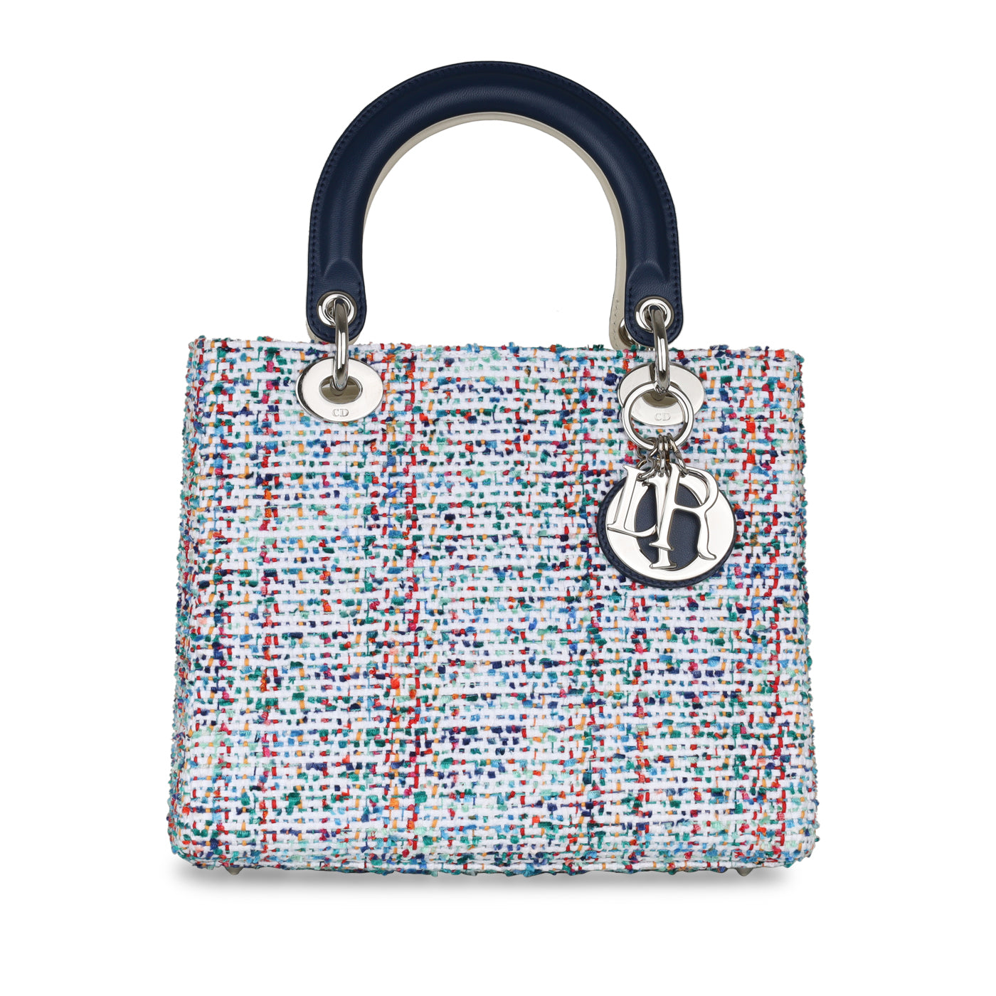 Dior Christian Lady Crossbody Bag Medium Medium Tweed Multicolour