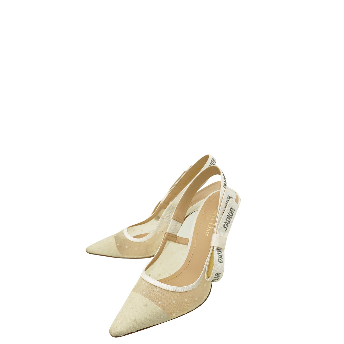 Dior Sling Bag Christian Plumetis Mesh Crystal JÁ Slingback White Shoes