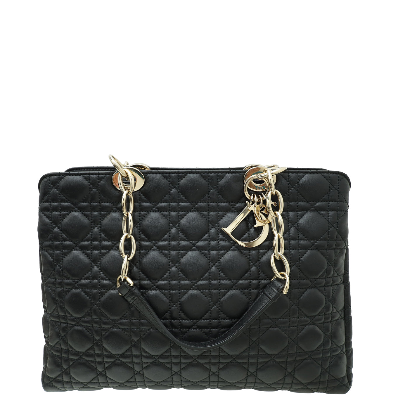 Dior Handbag Christian Lady Soft Tote Bag 2 Black Large Shoulder Bag