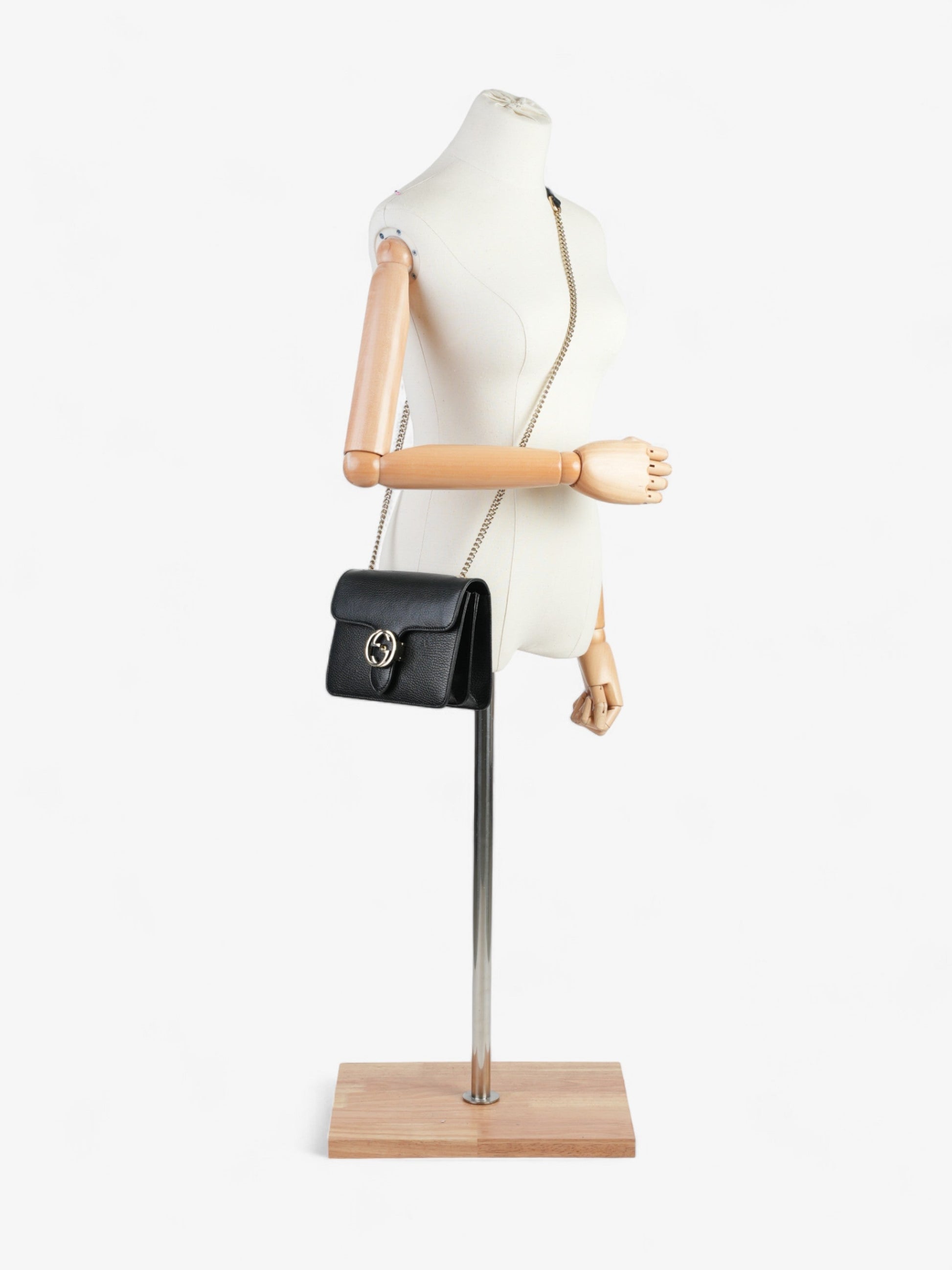 Gucci Interlocking Bag Leather Black Crossbody Bag