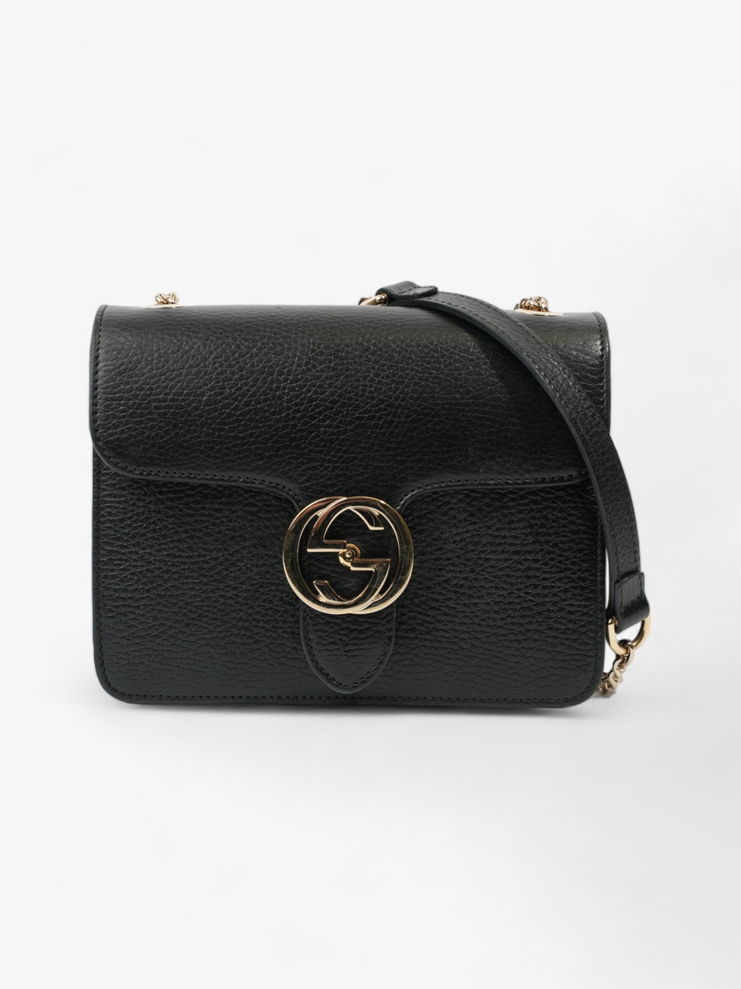 Gucci Interlocking Bag Leather Black Crossbody Bag
