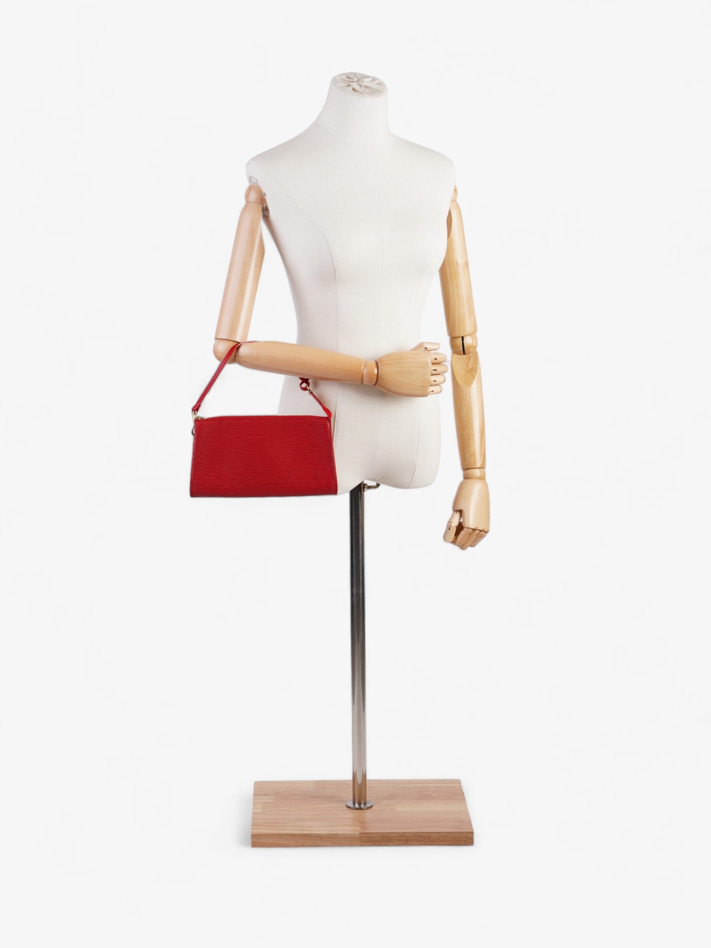 Louis Vuitton Pochette Accessoires Epi Leather Red Clutch Bag