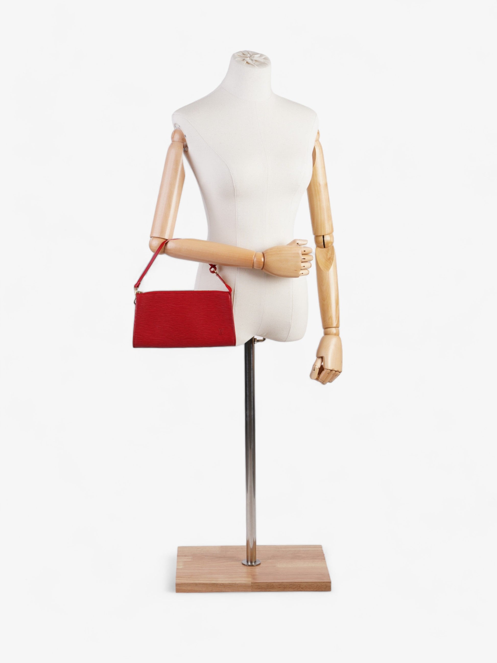 Louis Vuitton Pochette Accessoires Epi Leather Red Clutch Bag