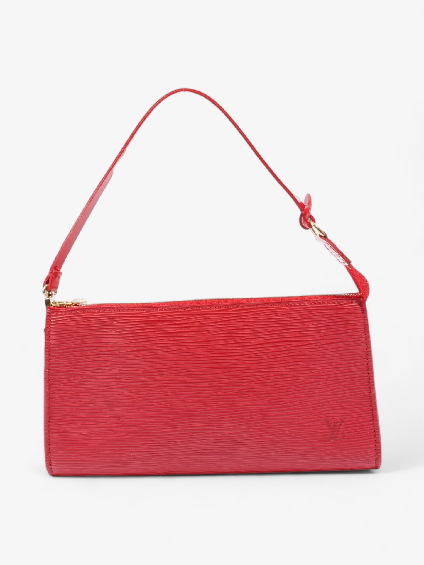 Louis Vuitton Pochette Accessoires Epi Leather Red Clutch Bag
