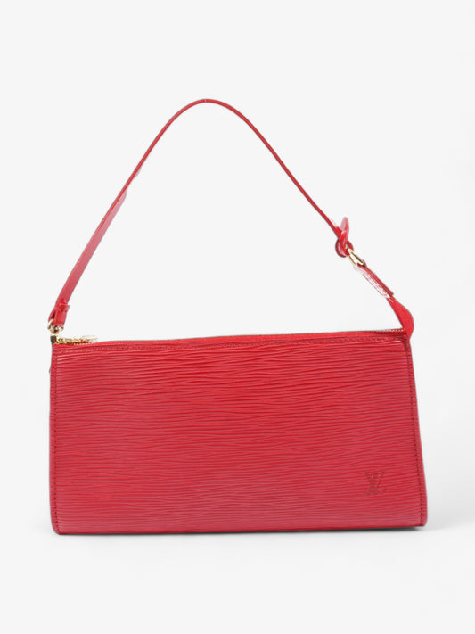 Louis Vuitton Pochette Accessoires Epi Leather Red Clutch Bag