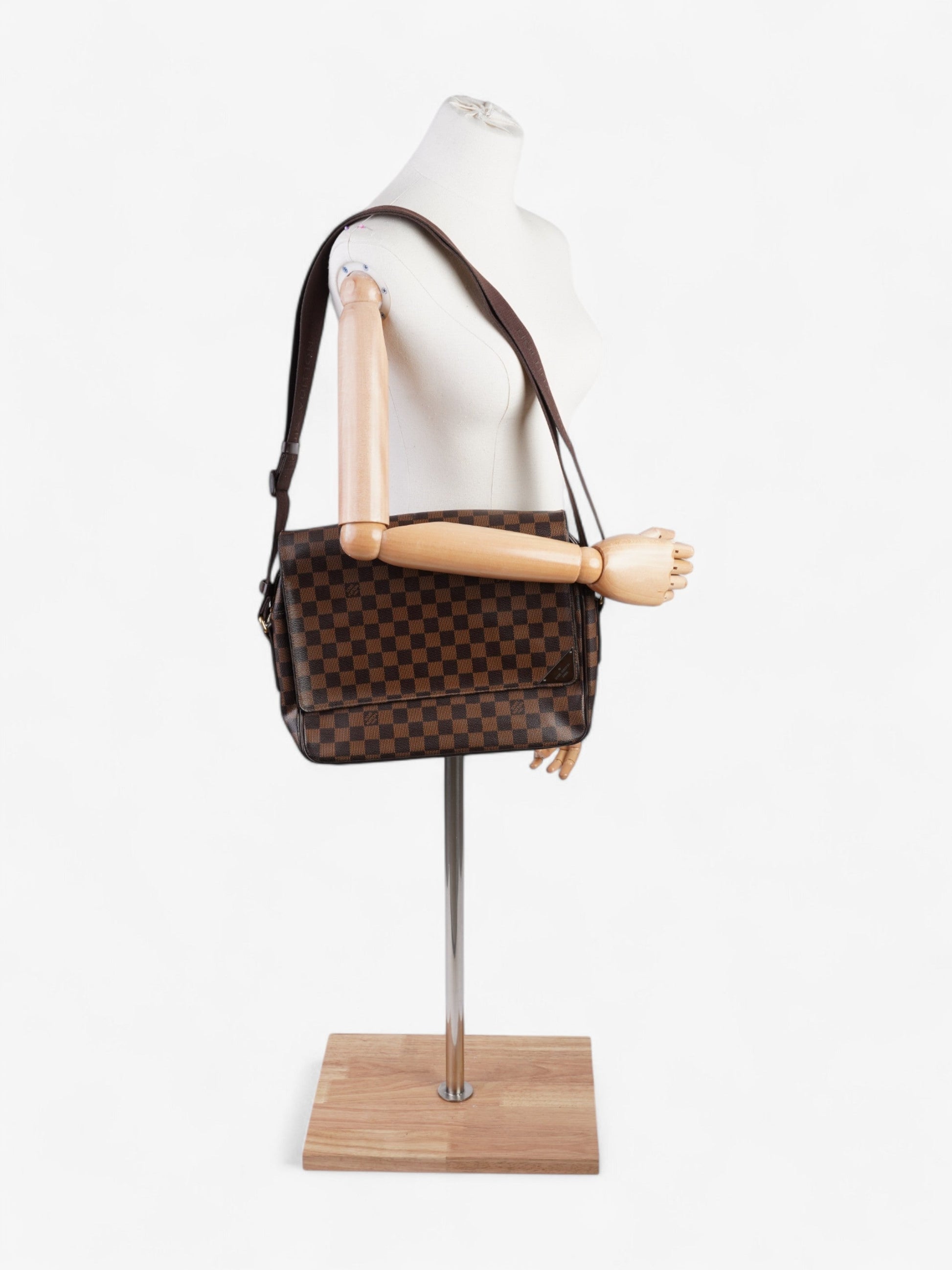 Louis Vuitton Shelton Ebene MM Canvas Damier Handbag Canvas Mm