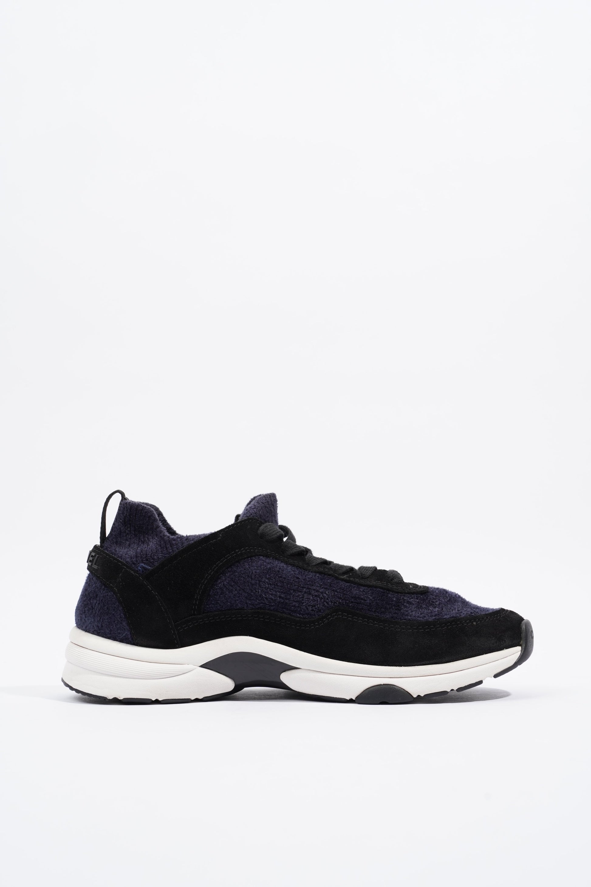Chanel CC Logo Sneaker Navy   Black   White Fabric EU 39 UK 6