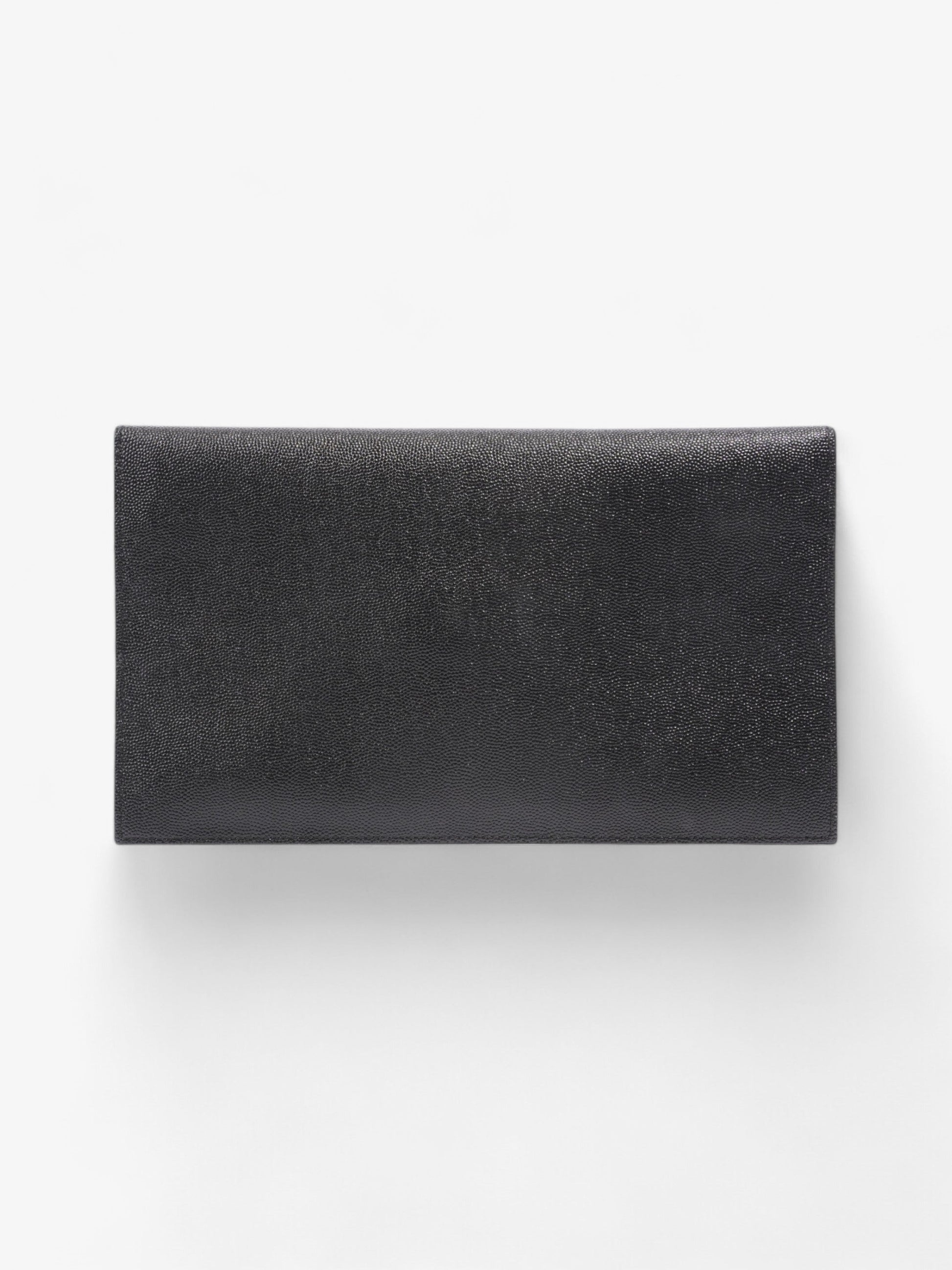 YSL Saint Laurent Uptown Clutch Grained Leather Black Clutch Bag Black Grained Leather