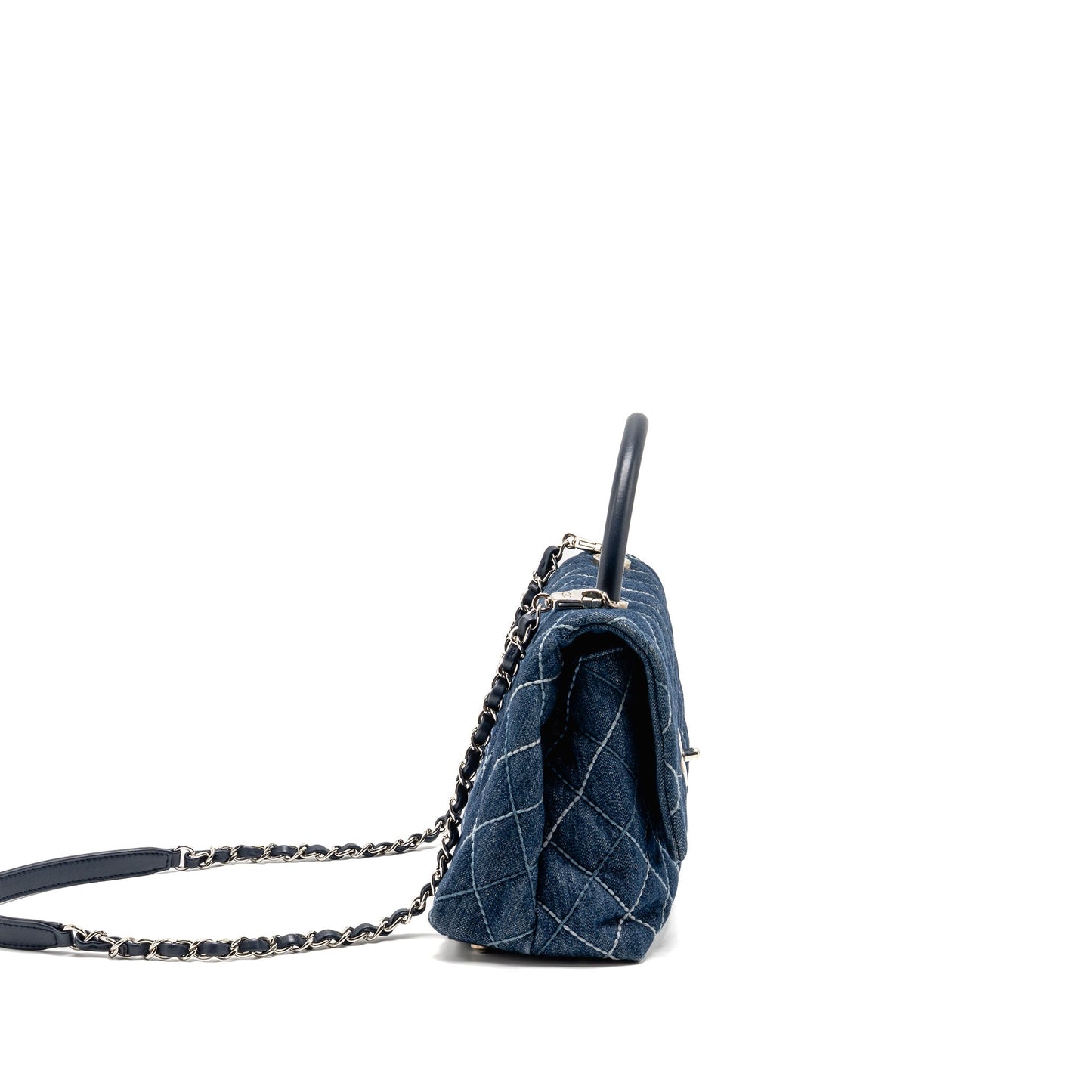 Chanel Coco Handle Denim SHW Blue Leather Handbag