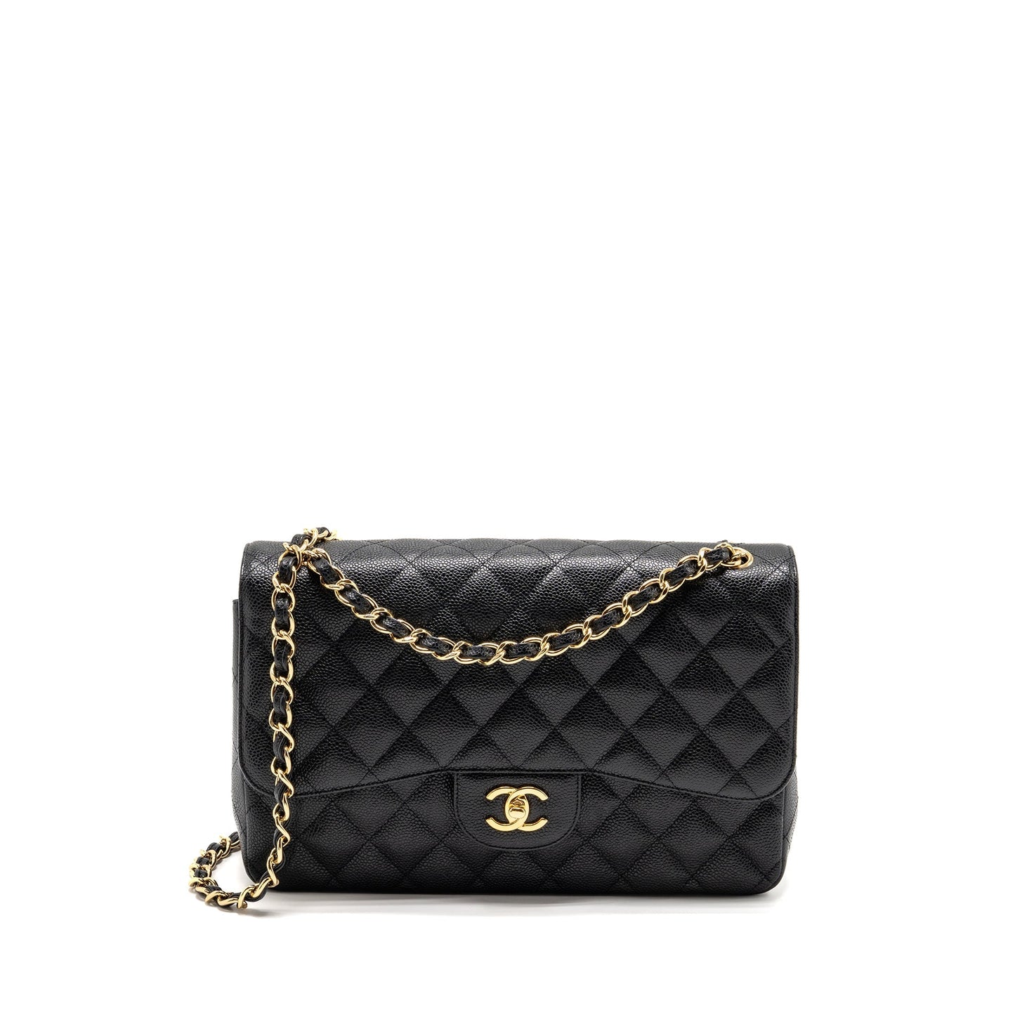 Chanel Jumbo Classic Double Flap Caviar GHW Black Shoulder Bag Ghw 12