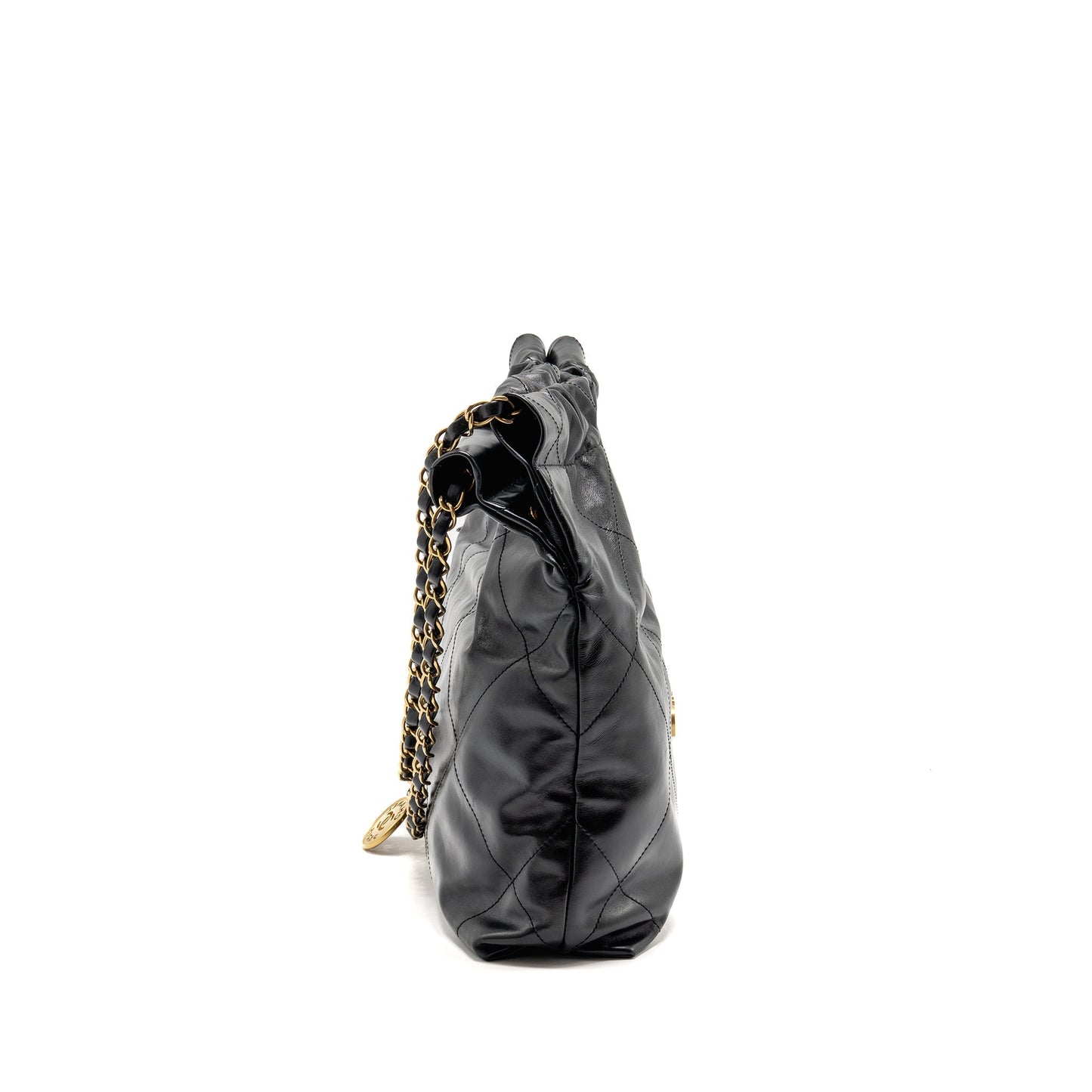 Chanel 22 Shiny Calfskin GHW microchip Black Small Handbag Ghwmicrochip 1