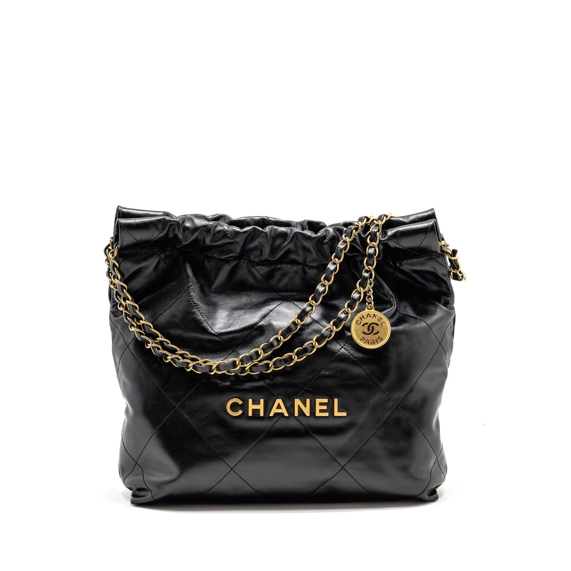 Chanel 22 Shiny Calfskin GHW microchip Black Small Handbag Ghwmicrochip 1