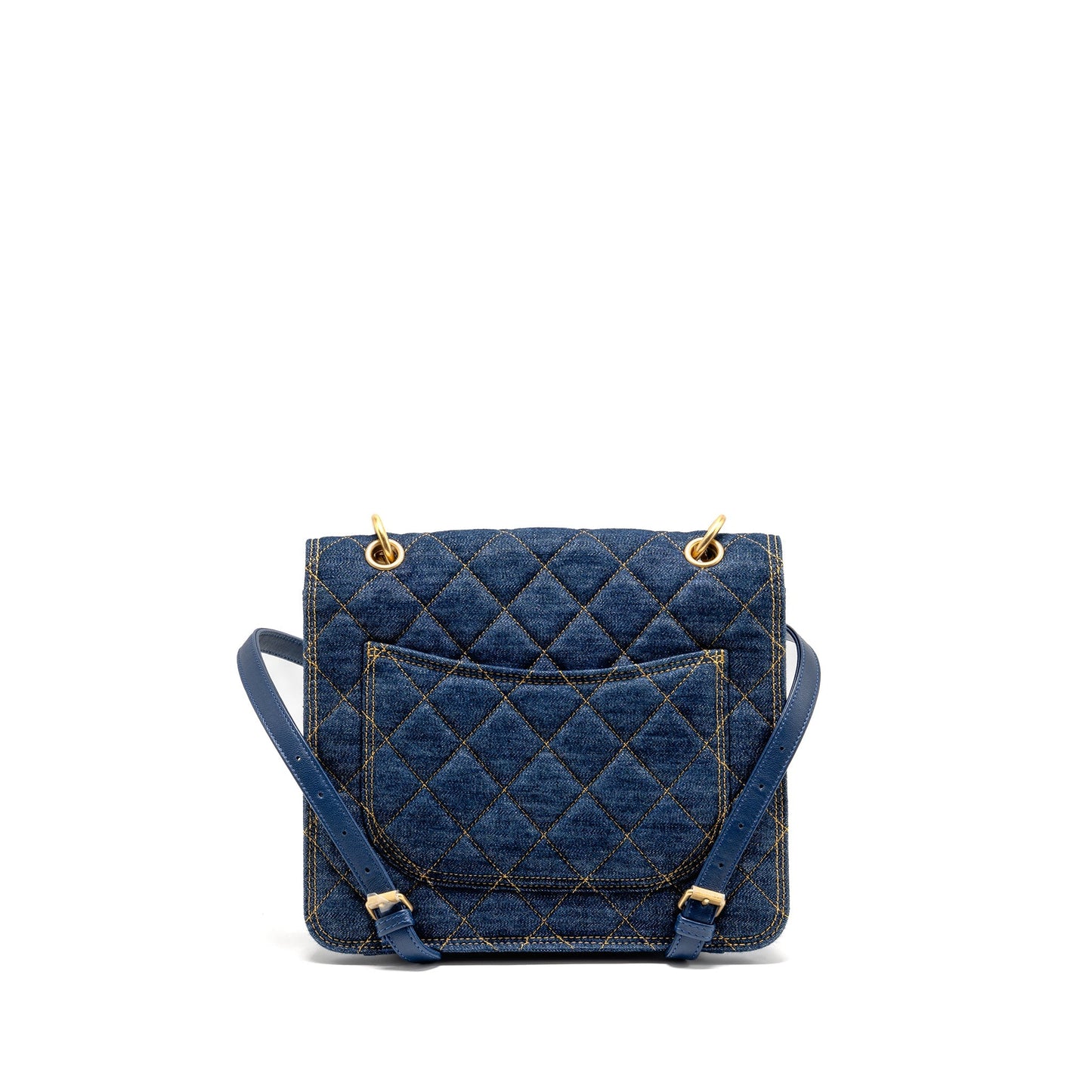 Chanel 23S Flap Backpack Denim GHW Microchip Blue Ghw Microchip