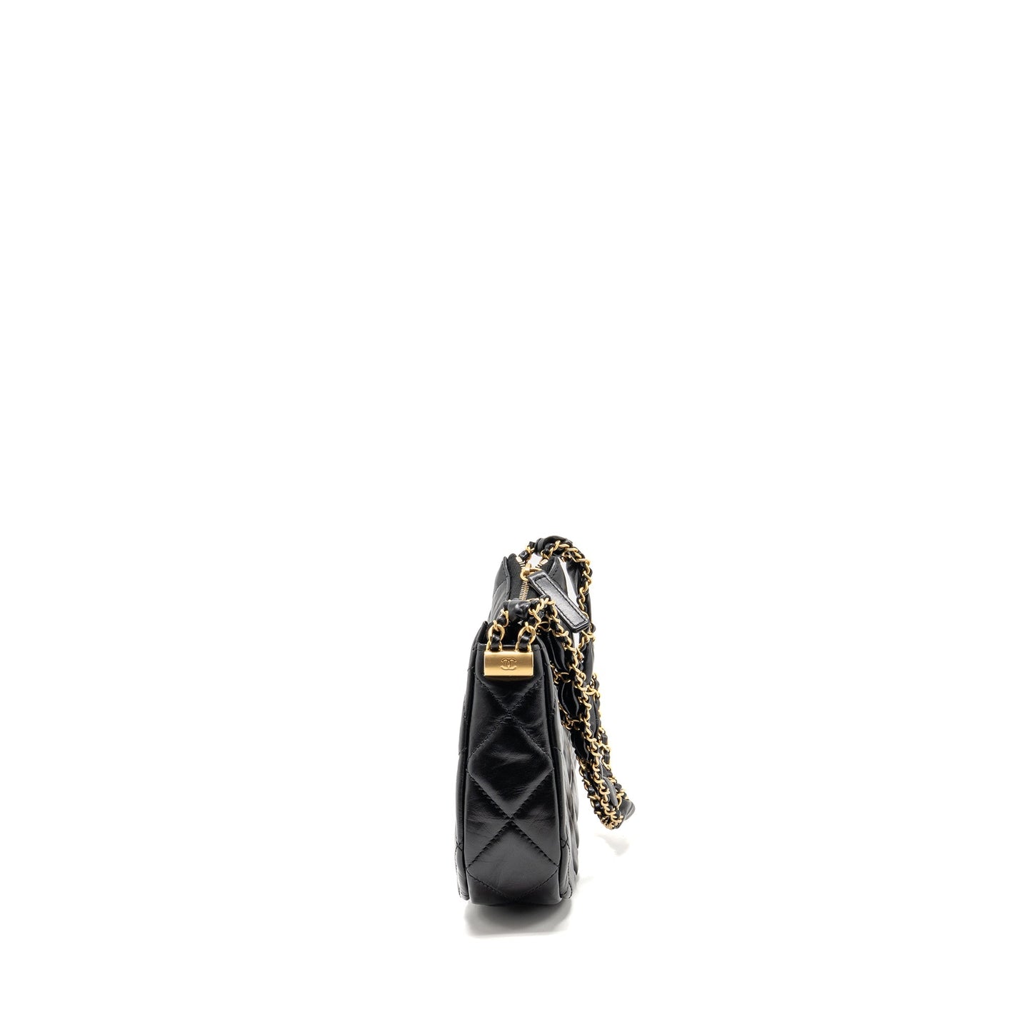 Chanel 23K 19 Hobo Calfskin GHW Microchip Black Shoulder Bag Black 6