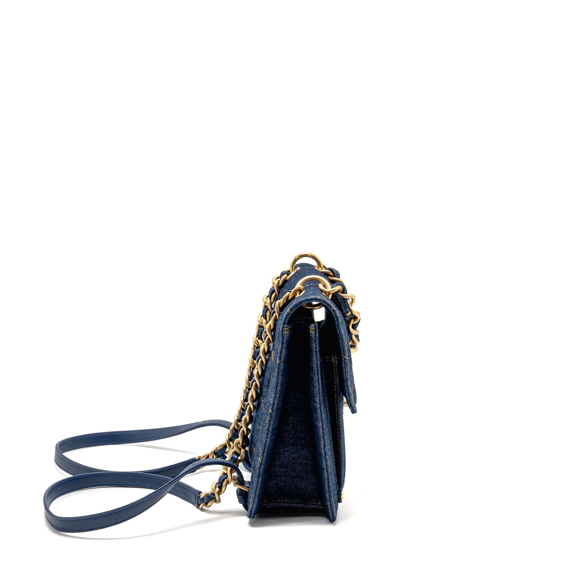 Chanel 23S Flap Backpack Denim GHW Microchip Blue Ghw Microchip
