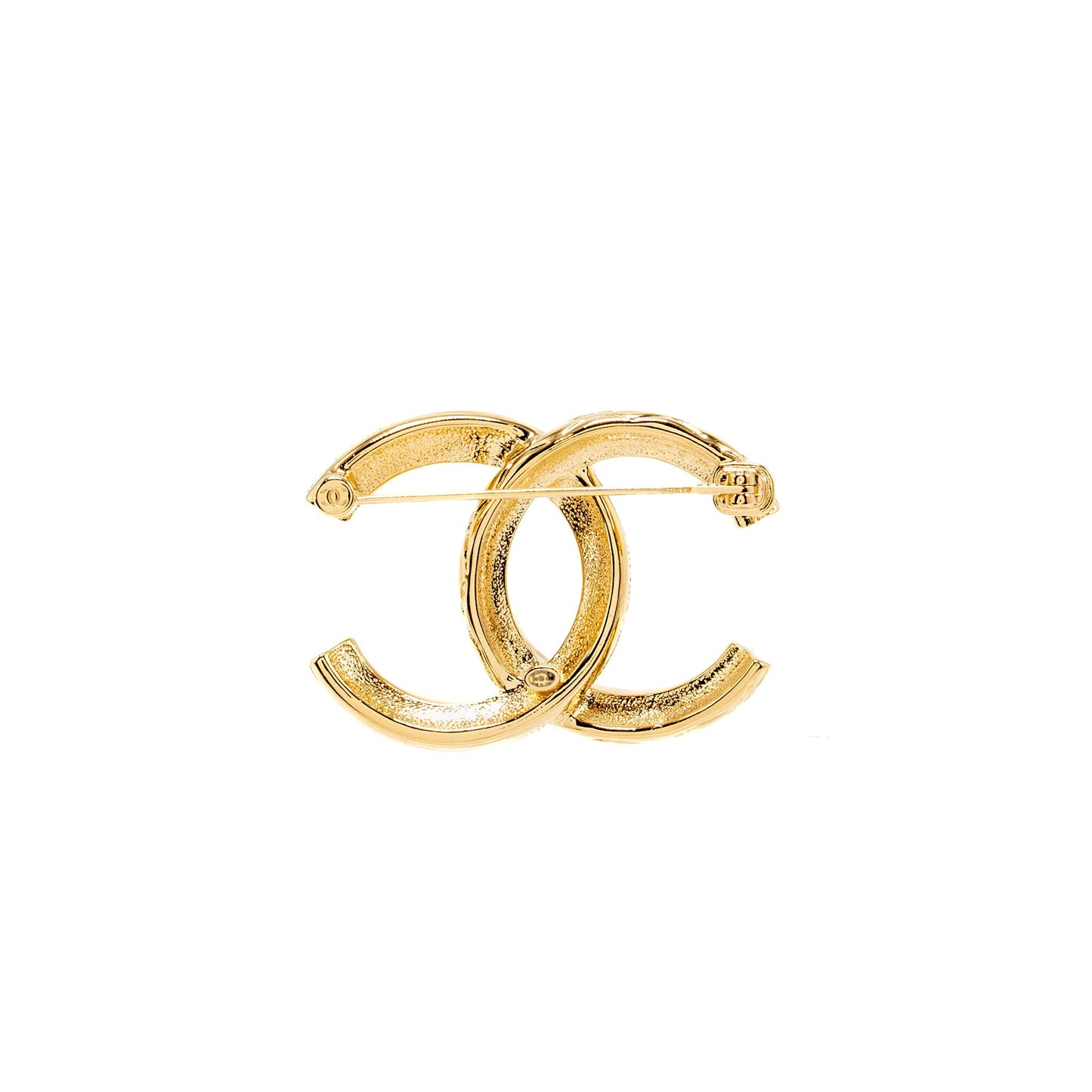 Chanel Crystal CC logo Brooch GHW Handbag