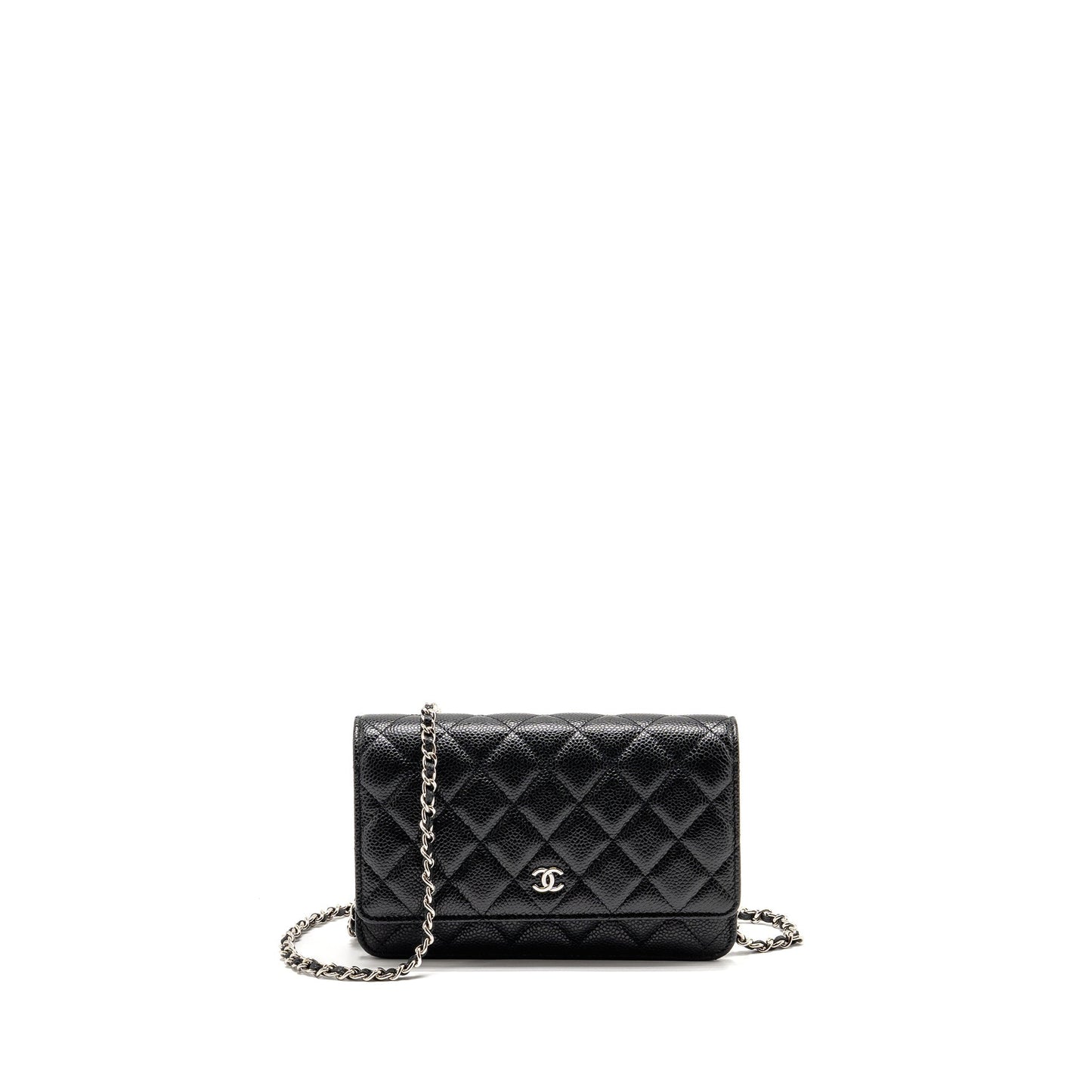 Chanel Classic on Caviar SHW Black Wallet Case Shw 10