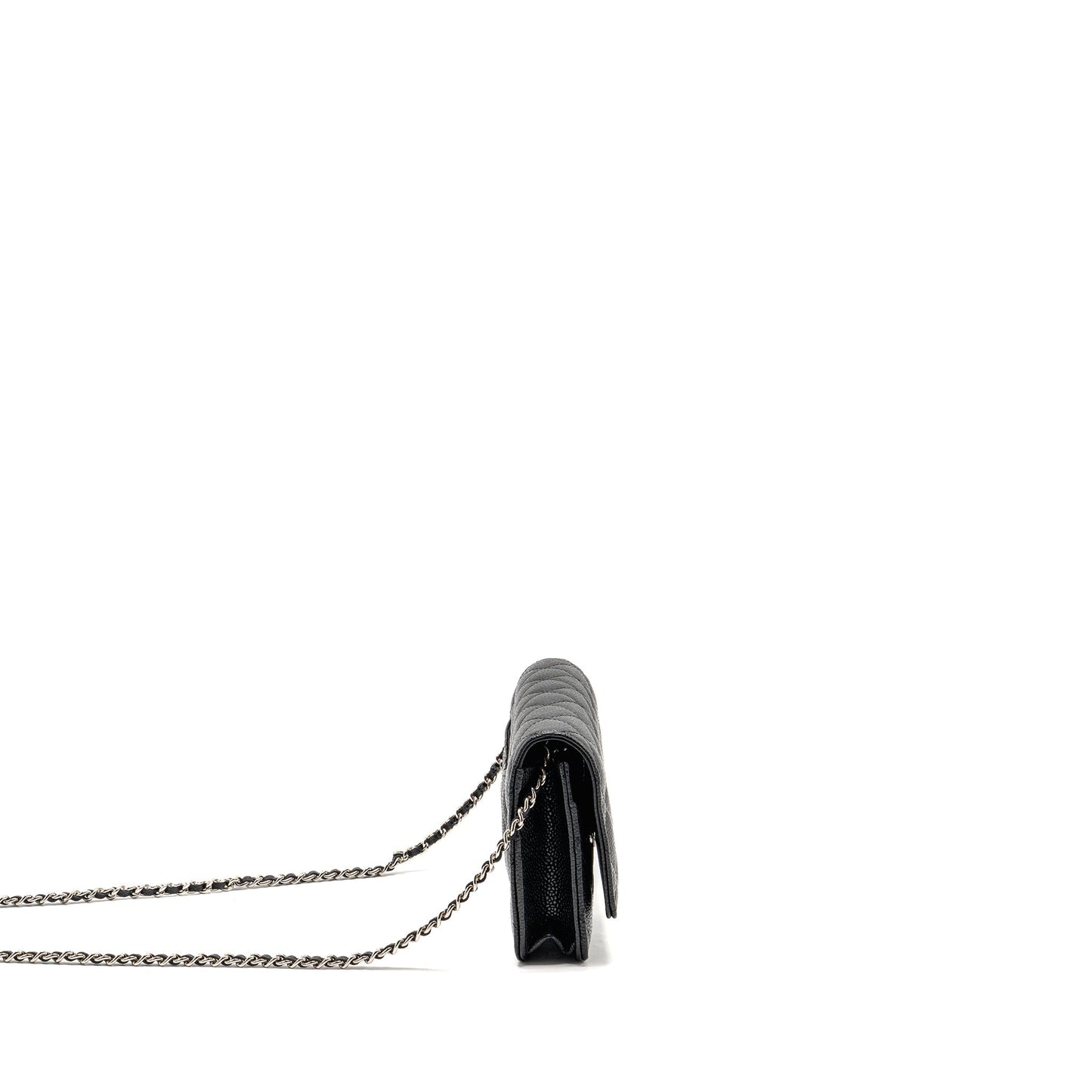 Chanel Classic on Caviar SHW Black Wallet Case Shw 10