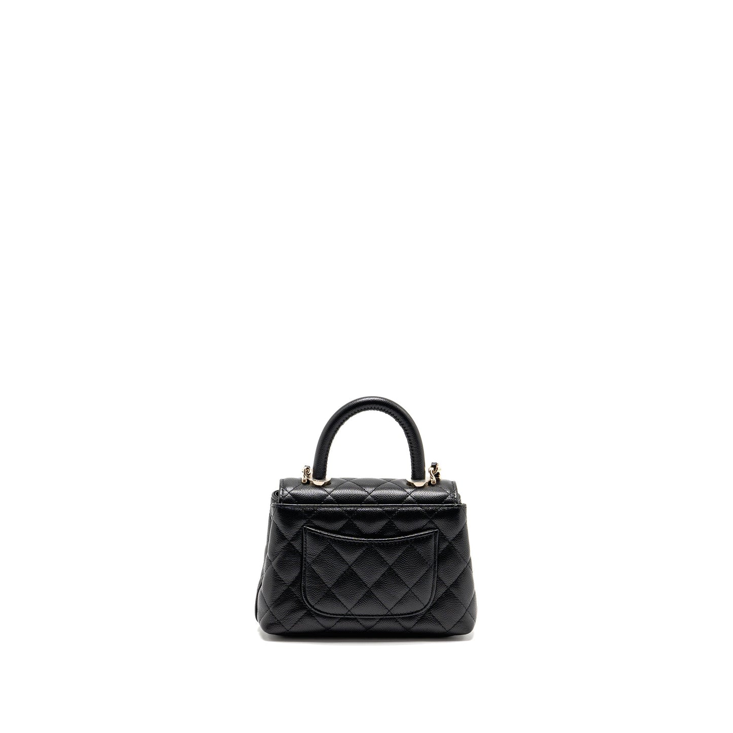 Chanel Coco Handle Caviar LGHW Microchip Black Clutch Bag Microchip 1