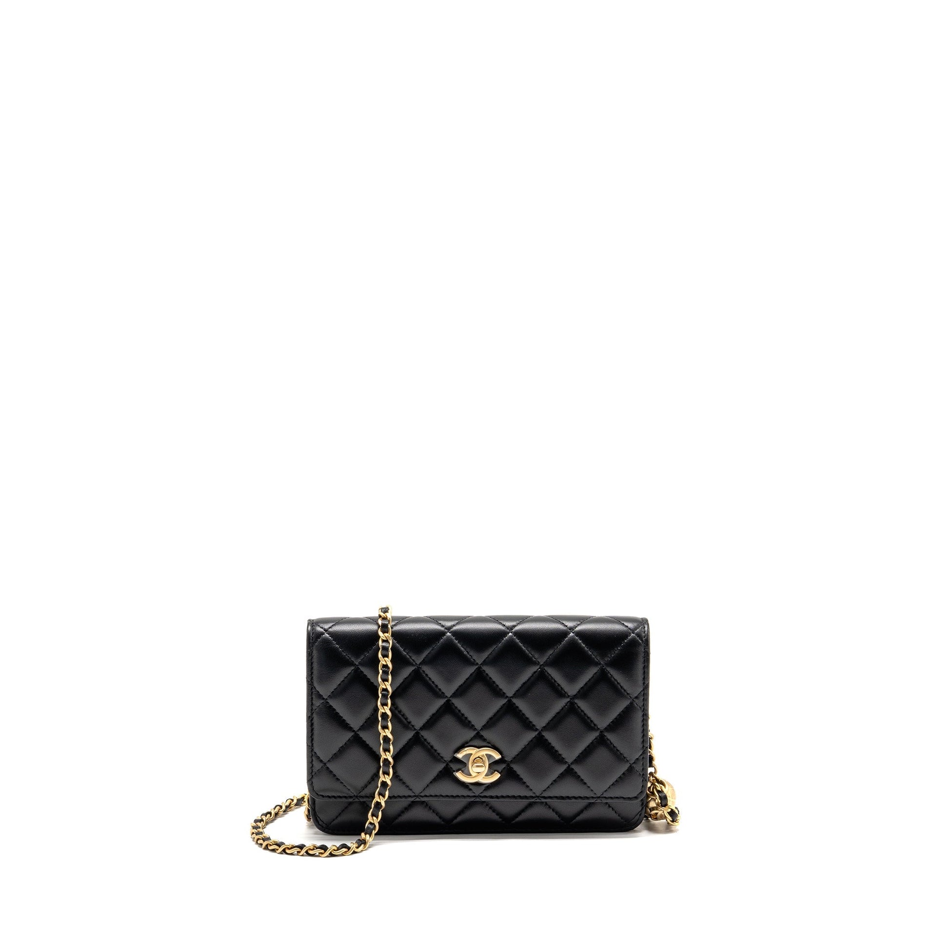 Chanel Pearl Crush on Lambskin GHW Microchip Black Wallet Case Ghwmicrochip 2