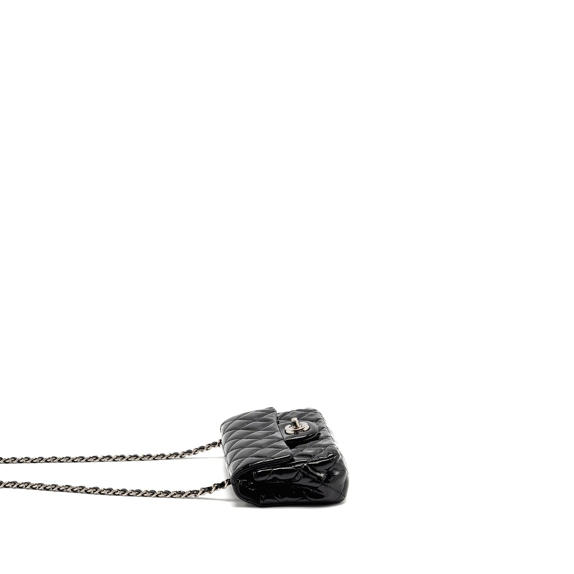 Chanel CC Flap Patent SHW Black Pink Shoulder Bag