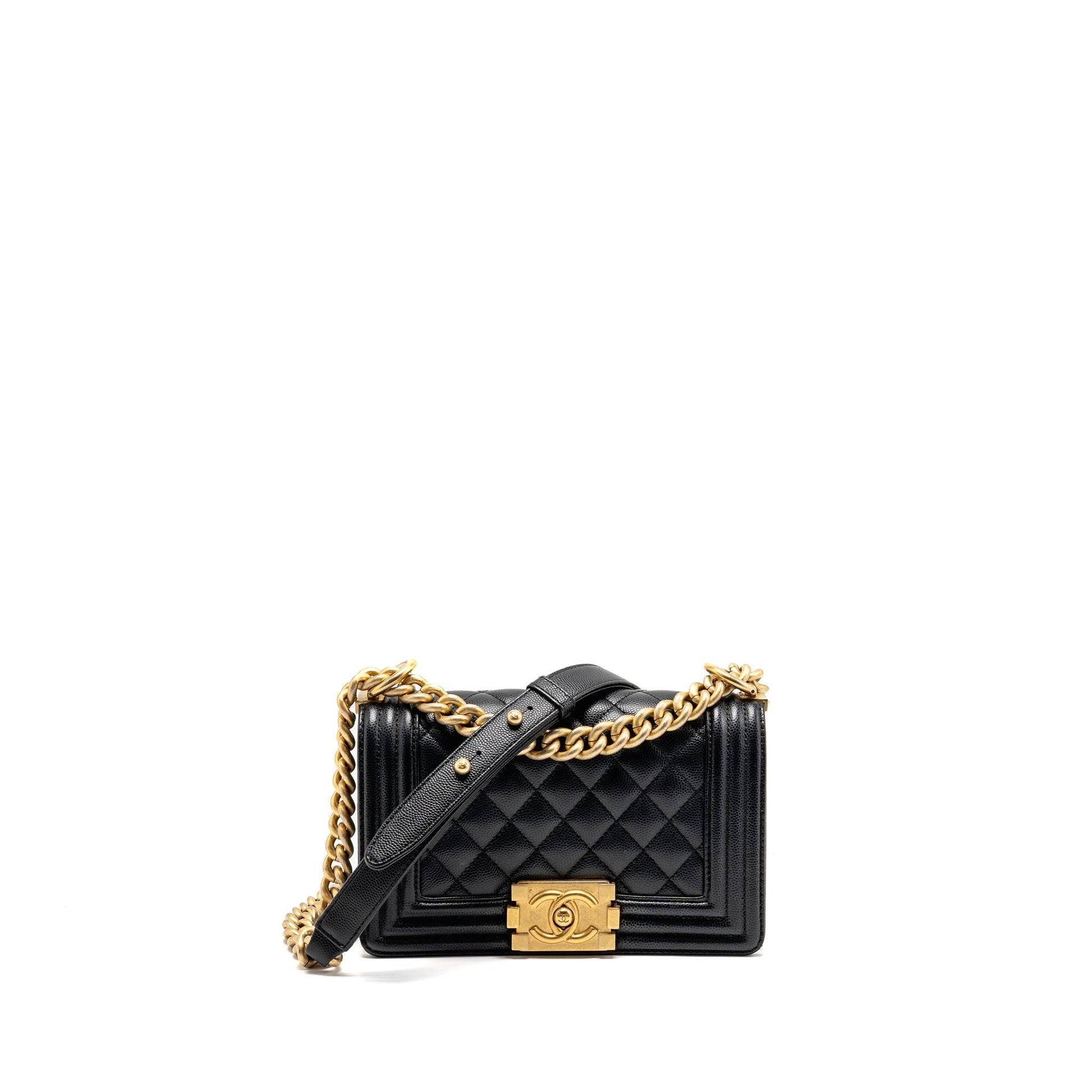 Chanel Boy Caviar GHW Microchip Black Small Handbag Microchip 1