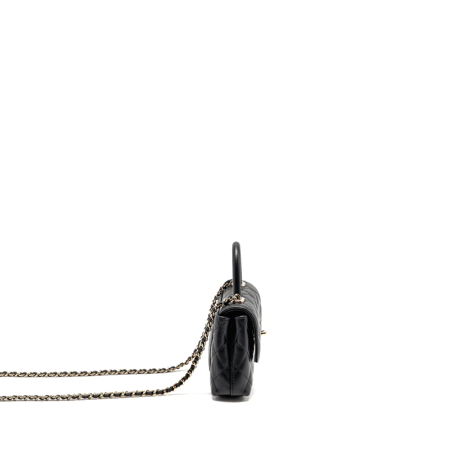 Chanel Coco Handle Caviar LGHW Microchip Black Clutch Bag Microchip 1