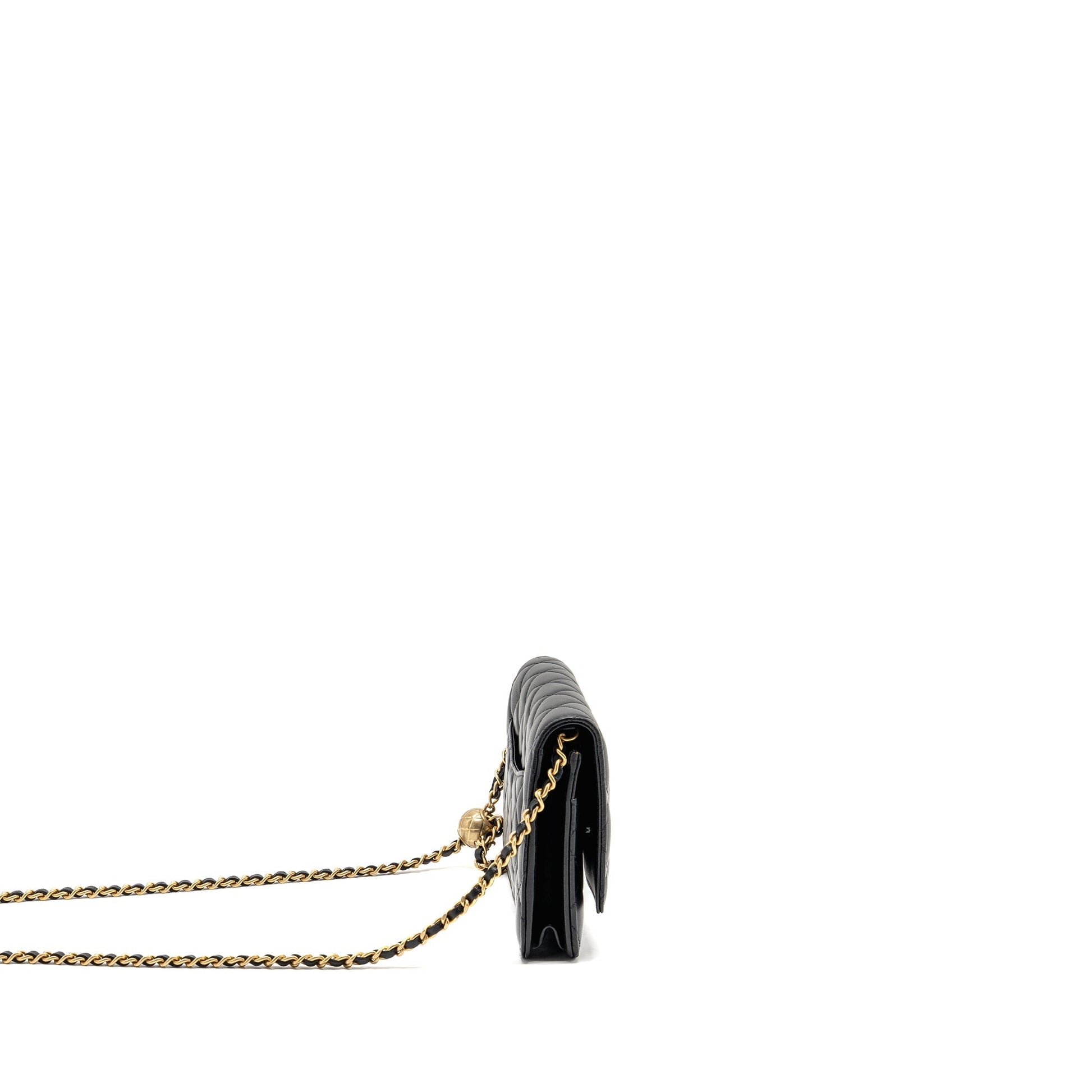 Chanel Pearl Crush on Lambskin GHW Microchip Black Wallet Case Ghwmicrochip 2