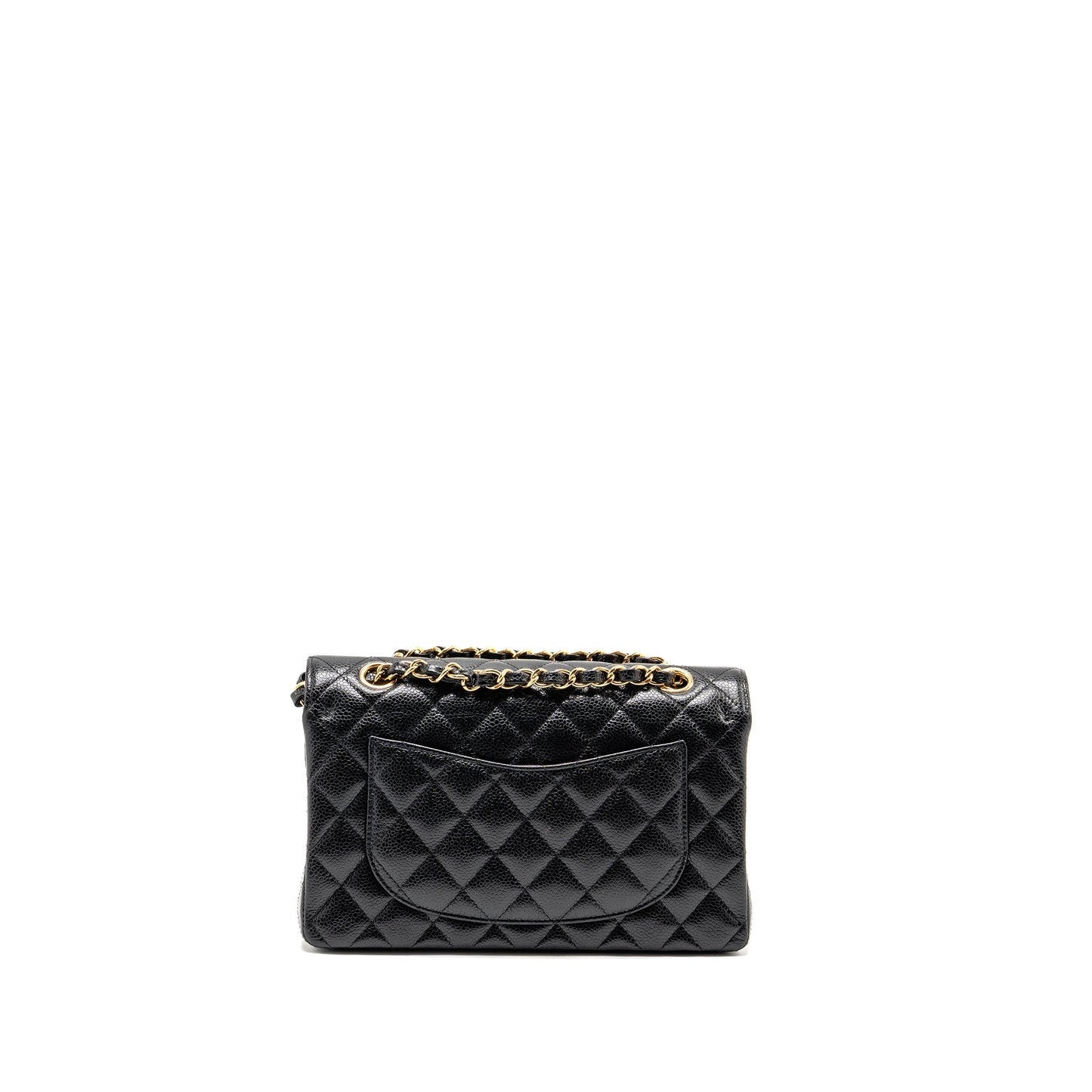 Chanel Classic Double Flap caviar GHW Microchip Black Small Shoulder Bag Cf Black