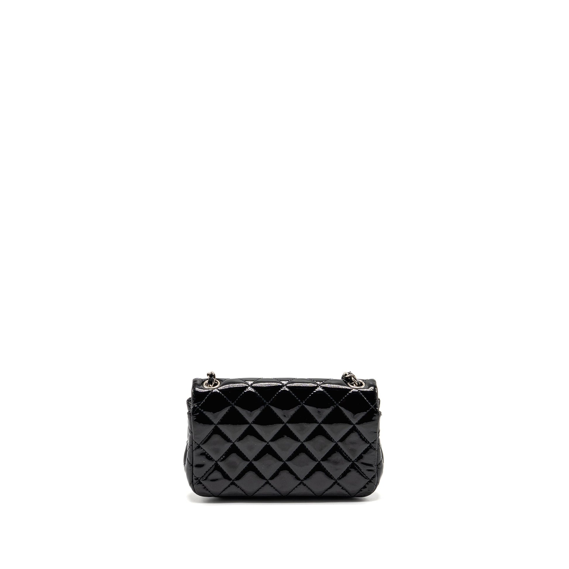 Chanel CC Flap Patent SHW Black Pink Shoulder Bag