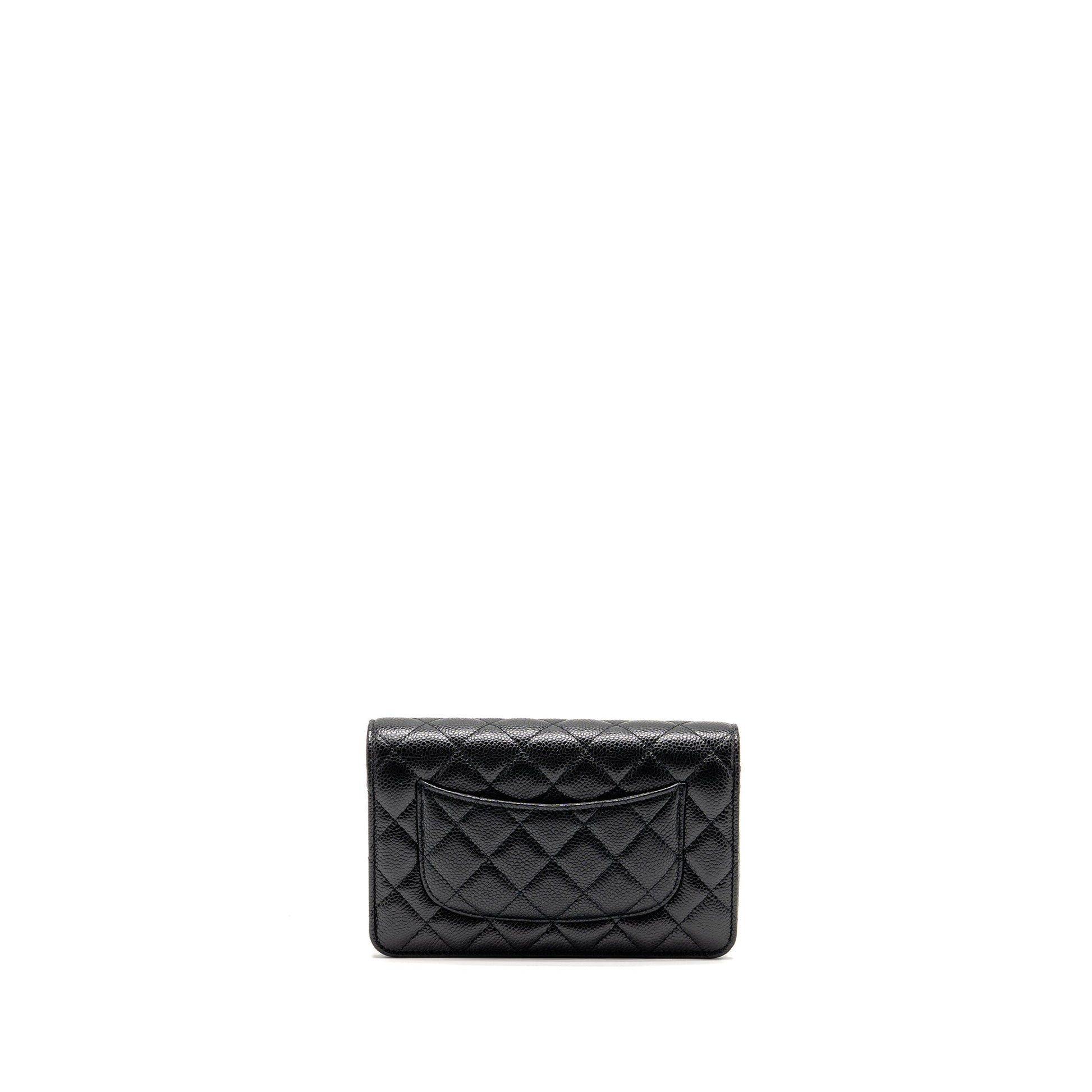 Chanel Classic on Caviar SHW Black Wallet Case Shw 10